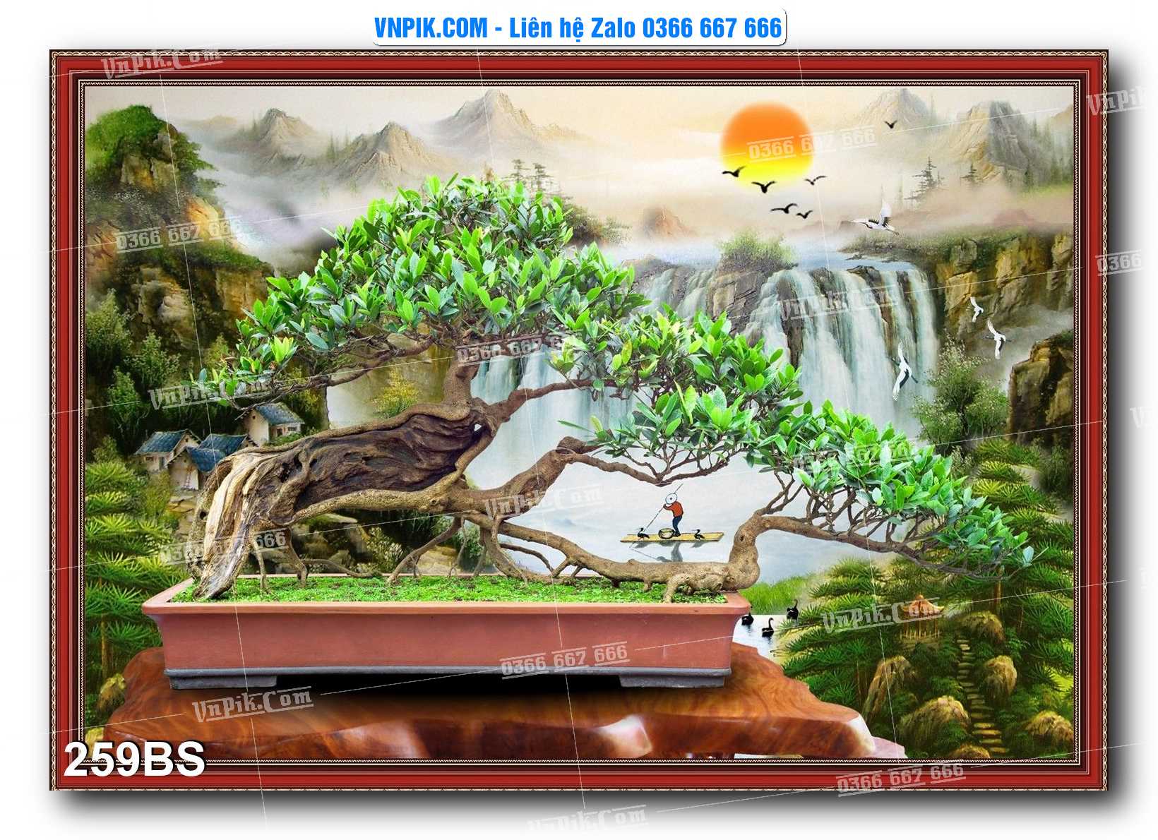 File PSD Tranh Bon Sai Cây Cảnh Trang Trí Siêu Đẹp Mã File 259BS