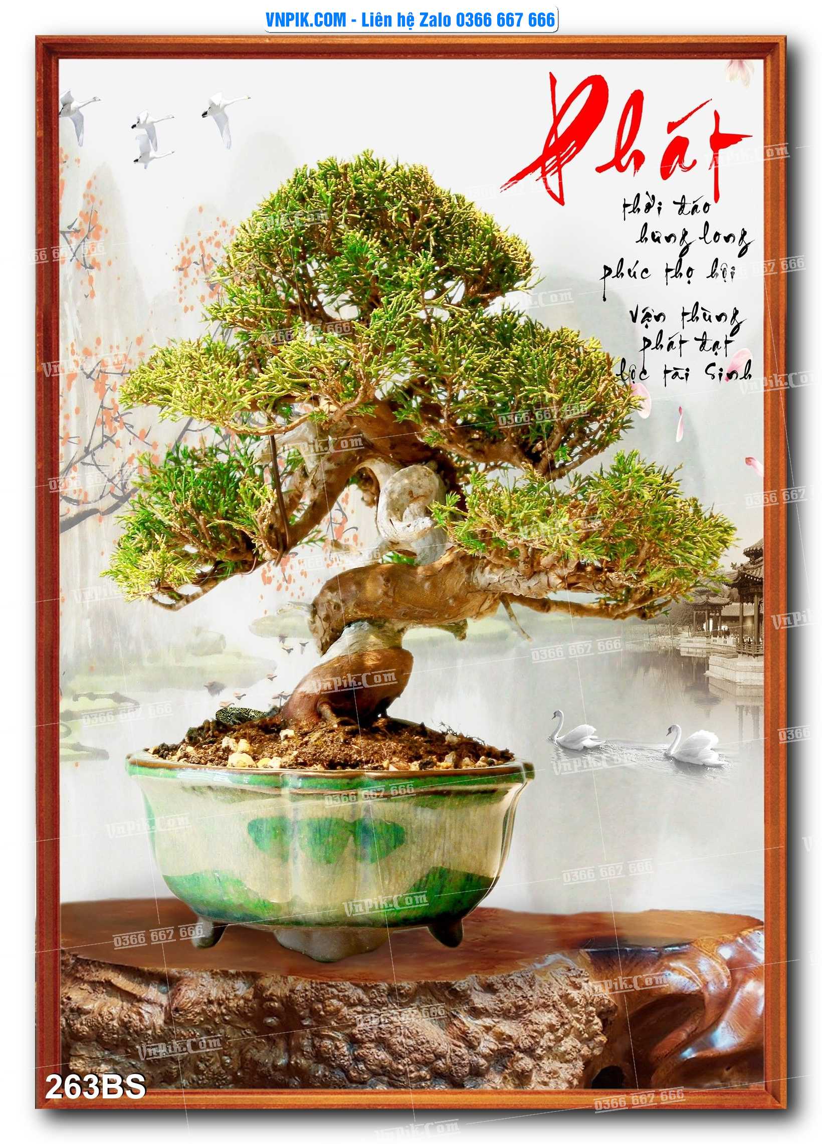 File PSD Tranh Bon Sai Cây Cảnh Trang Trí Siêu Đẹp Mã File 263BS