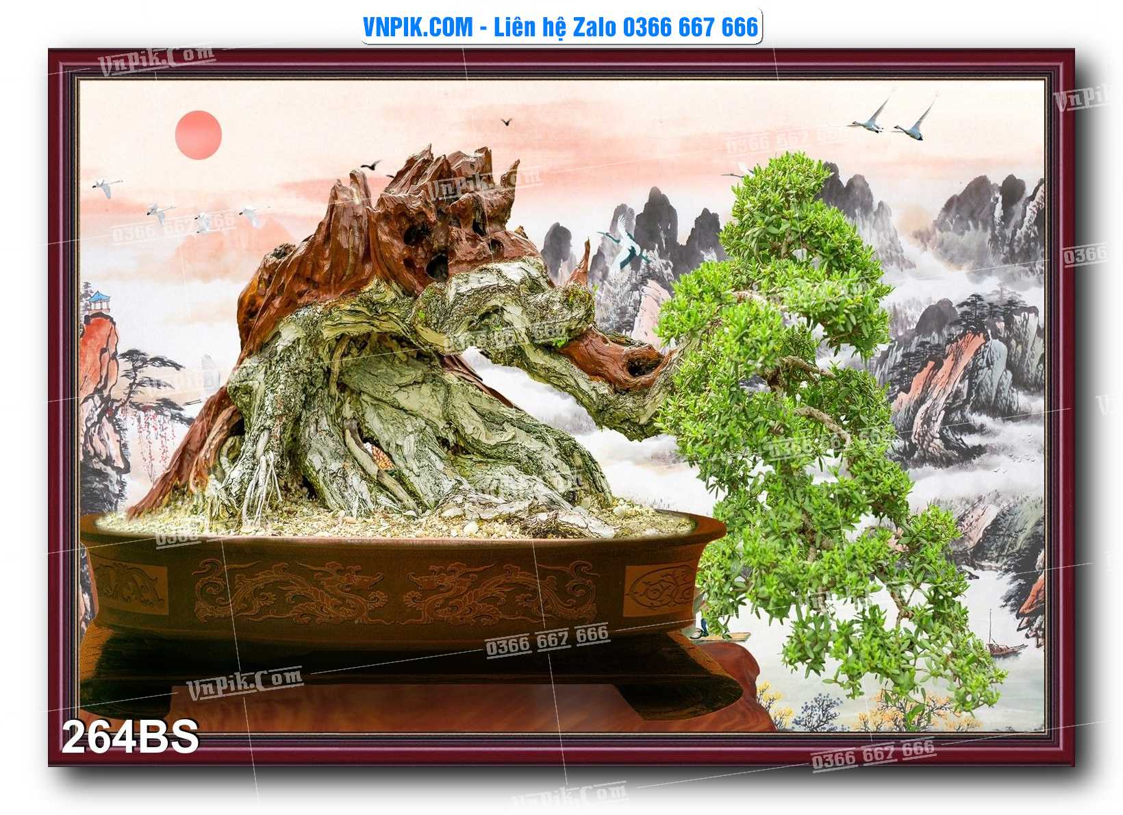 File PSD Tranh Bon Sai Cây Cảnh Trang Trí Siêu Đẹp Mã File 264BS