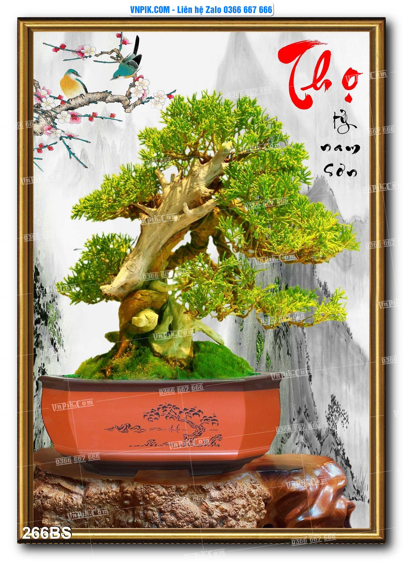 File PSD Tranh Bon Sai Cây Cảnh Trang Trí Siêu Đẹp Mã File 266BS