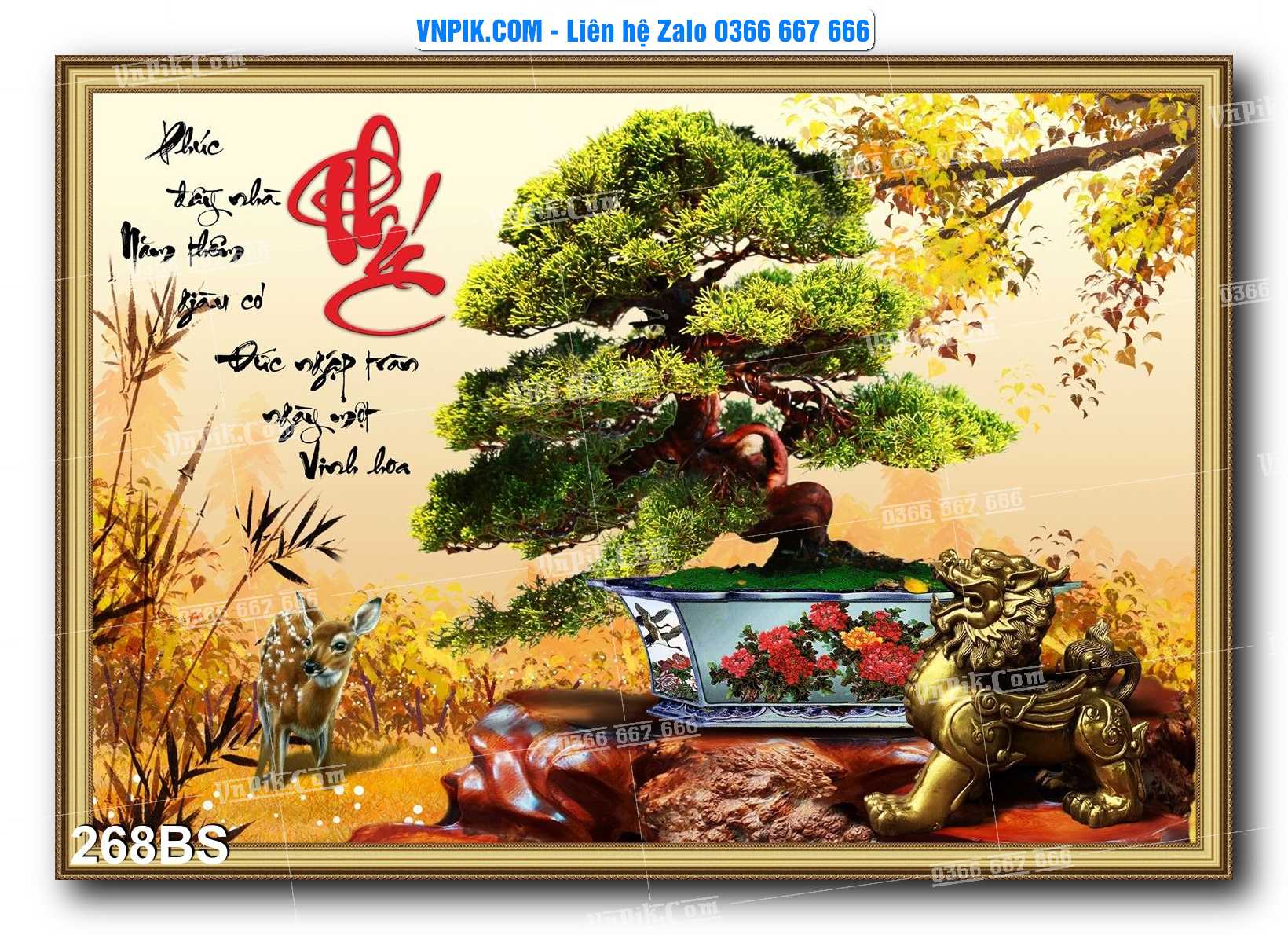 File PSD Tranh Bon Sai Cây Cảnh Trang Trí Siêu Đẹp Mã File 268BS