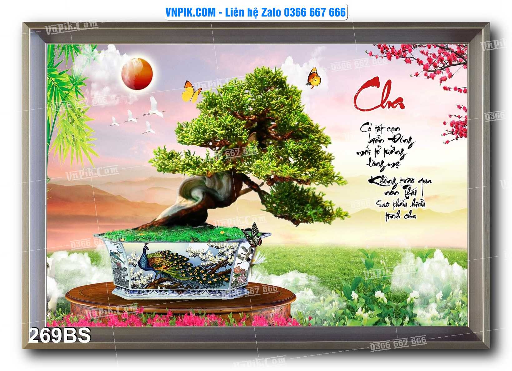File PSD Tranh Bon Sai Cây Cảnh Trang Trí Siêu Đẹp Mã File 269BS