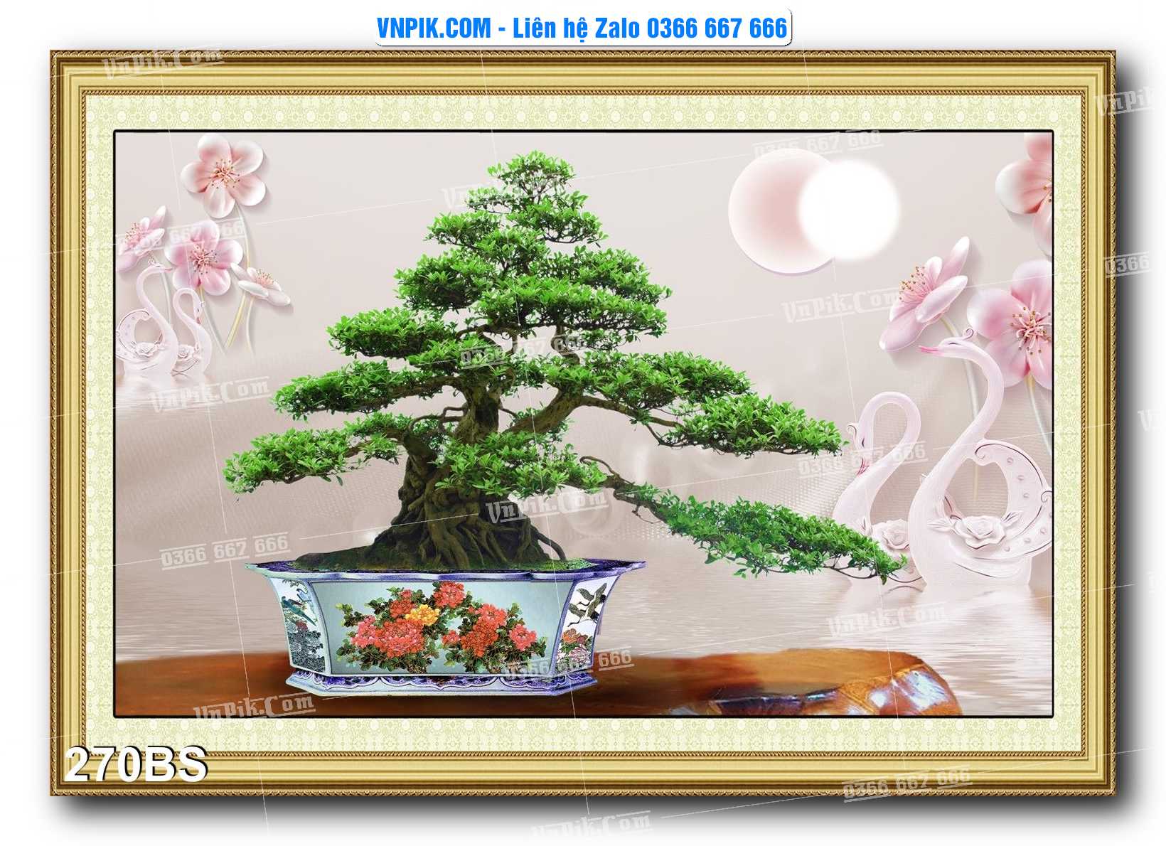 File PSD Tranh Bon Sai Cây Cảnh Trang Trí Siêu Đẹp Mã File 270BS