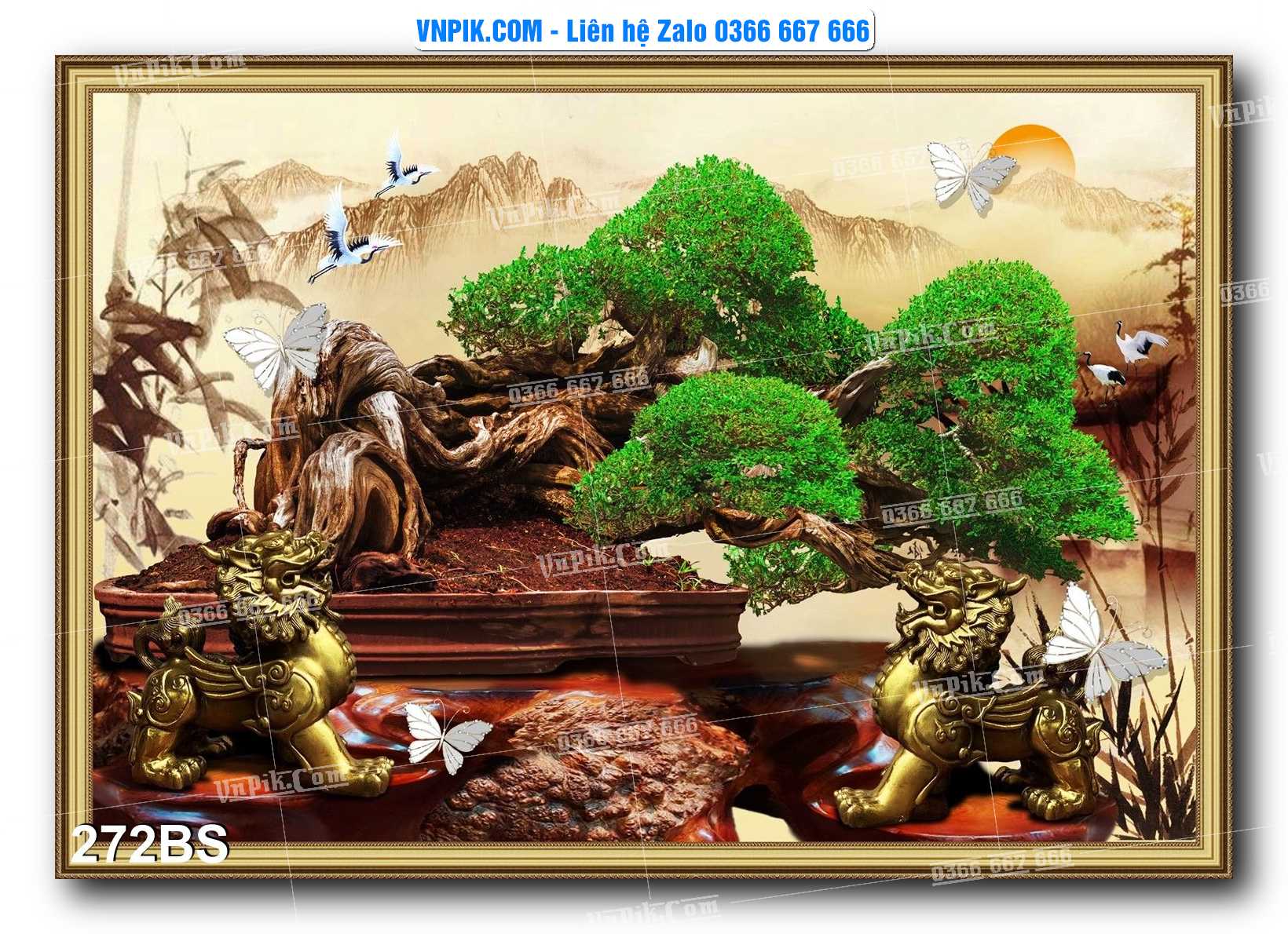 File PSD Tranh Bon Sai Cây Cảnh Trang Trí Siêu Đẹp Mã File 272BS