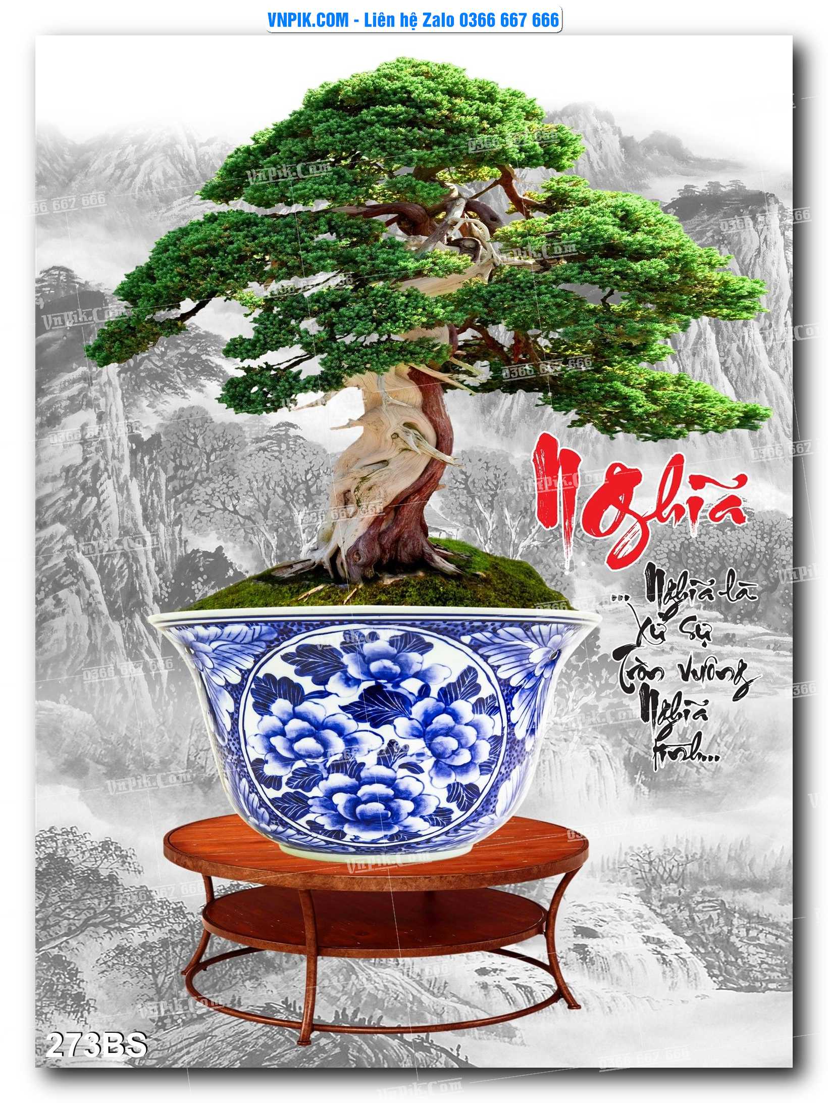File PSD Tranh Bon Sai Cây Cảnh Trang Trí Siêu Đẹp Mã File 273BS