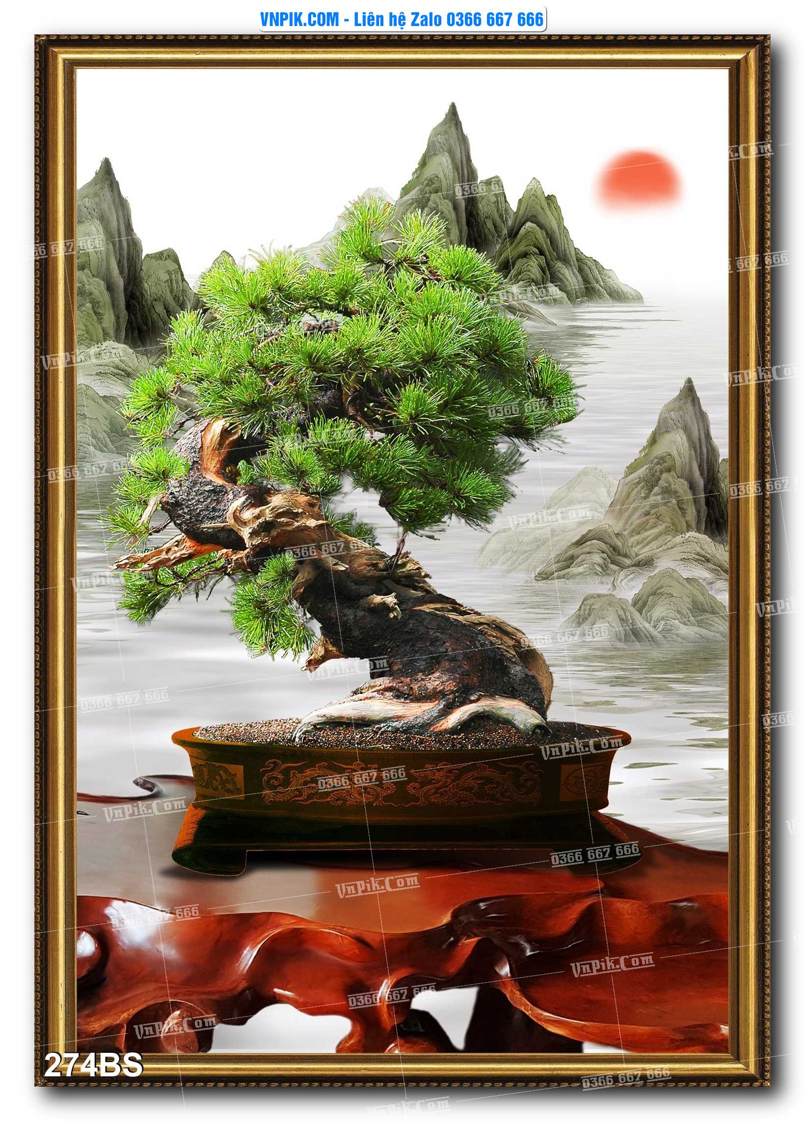 File PSD Tranh Bon Sai Cây Cảnh Trang Trí Siêu Đẹp Mã File 274BS