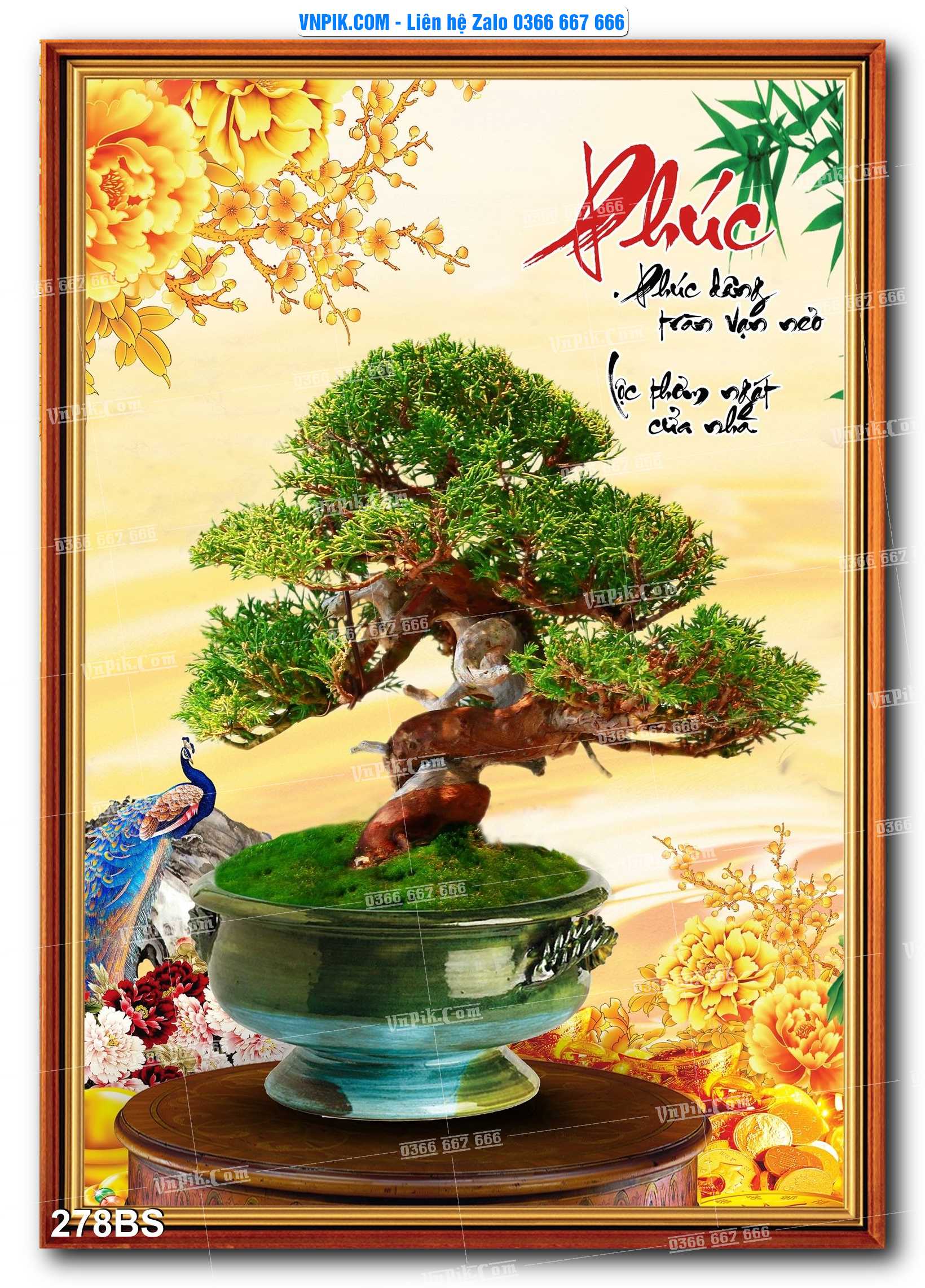 File PSD Tranh Bon Sai Cây Cảnh Trang Trí Siêu Đẹp Mã File 278BS