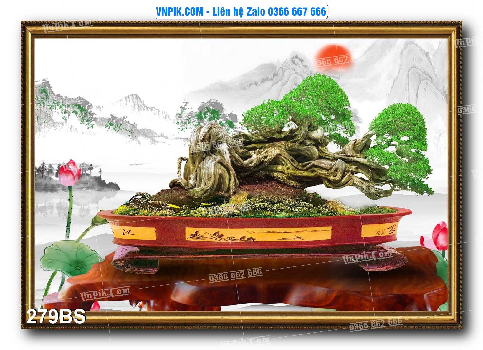 File PSD Tranh Bon Sai Cây Cảnh Trang Trí Siêu Đẹp Mã File 279BS