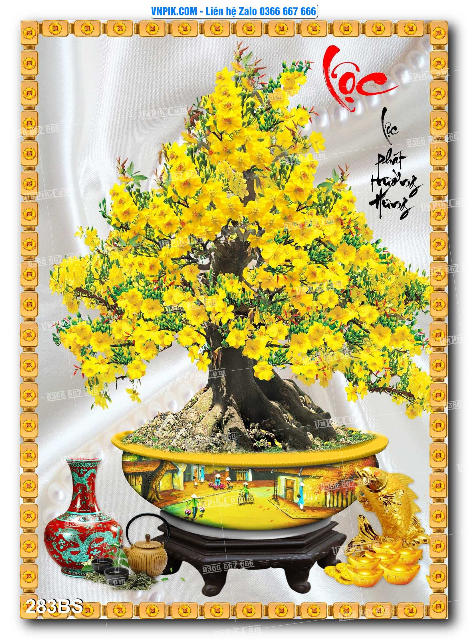 File PSD Tranh Bon Sai Cây Cảnh Trang Trí Siêu Đẹp Mã File 283BS