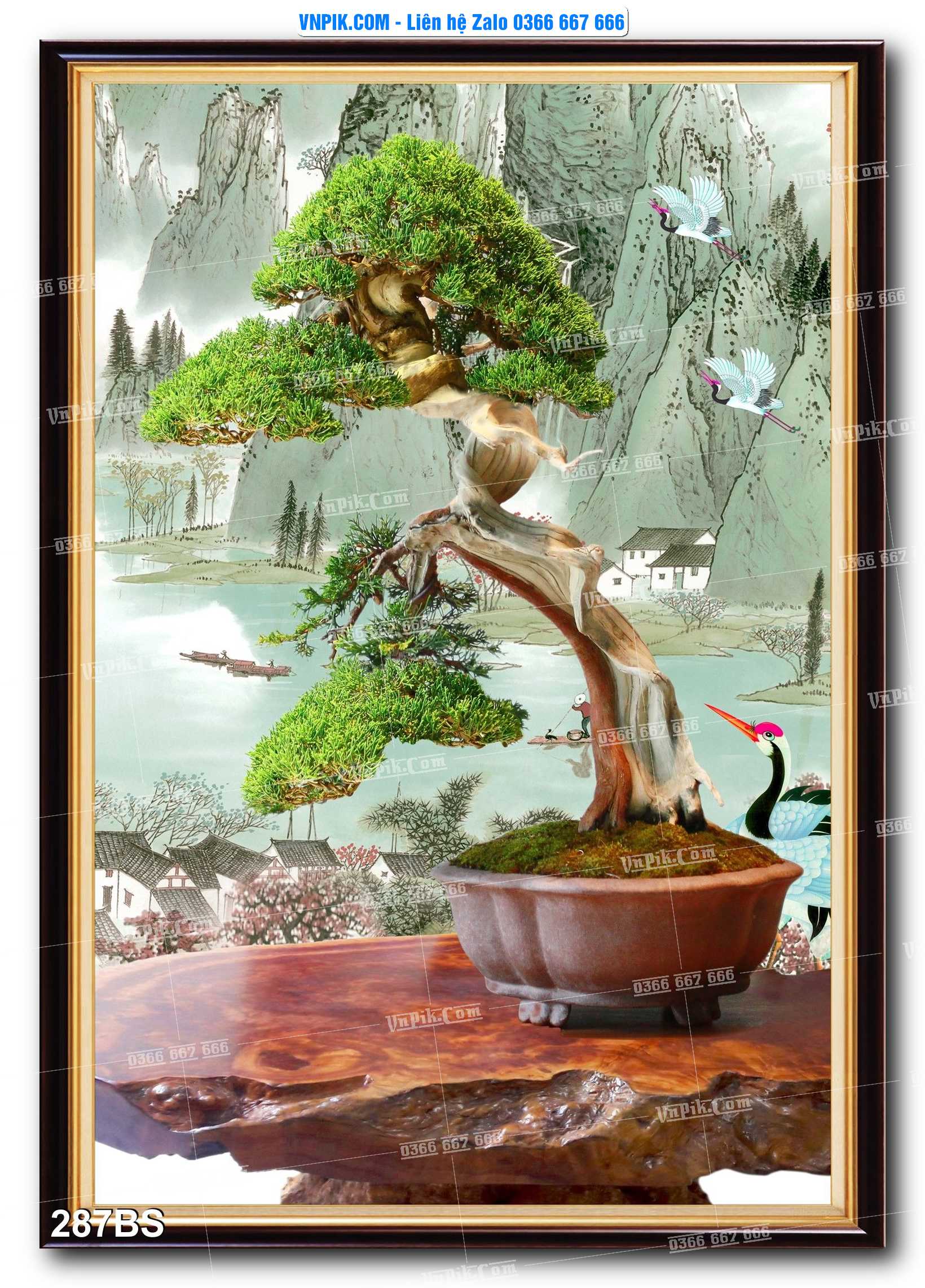 File PSD Tranh Bon Sai Cây Cảnh Trang Trí Siêu Đẹp Mã File 287BS