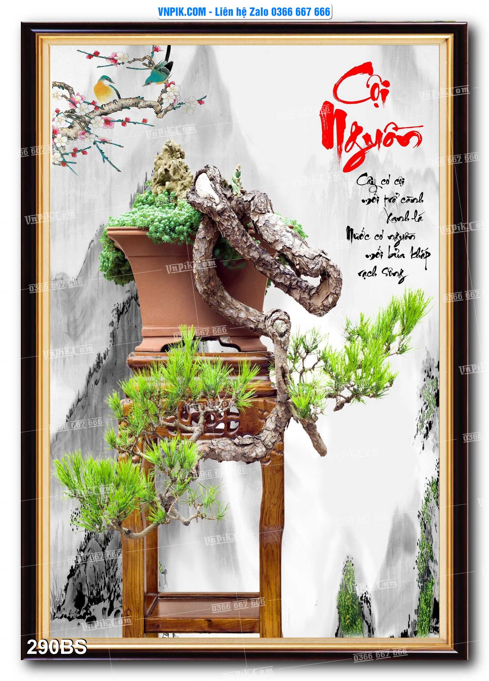 File PSD Tranh Bon Sai Cây Cảnh Trang Trí Siêu Đẹp Mã File 290BS