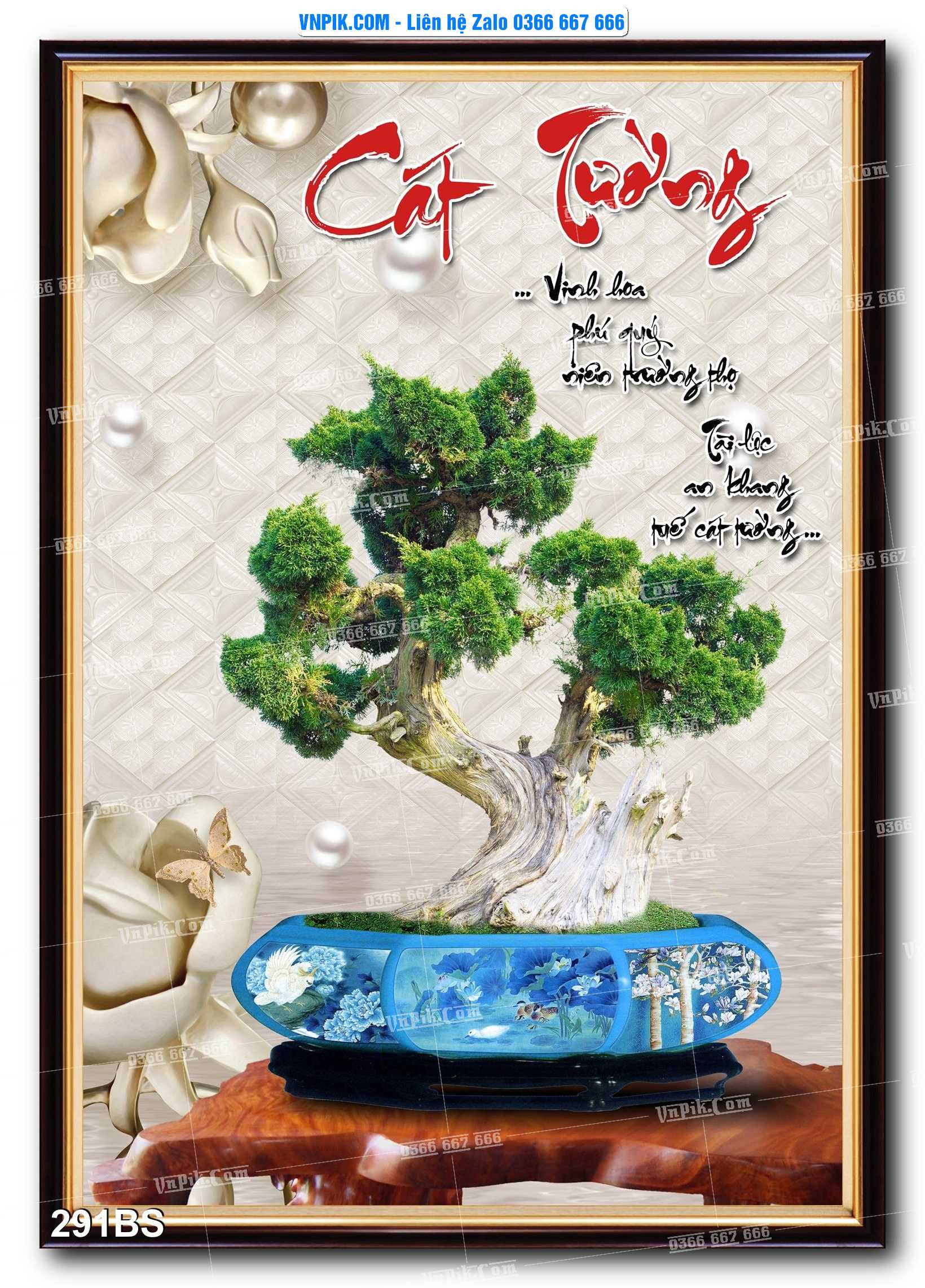 File PSD Tranh Bon Sai Cây Cảnh Trang Trí Siêu Đẹp Mã File 291BS