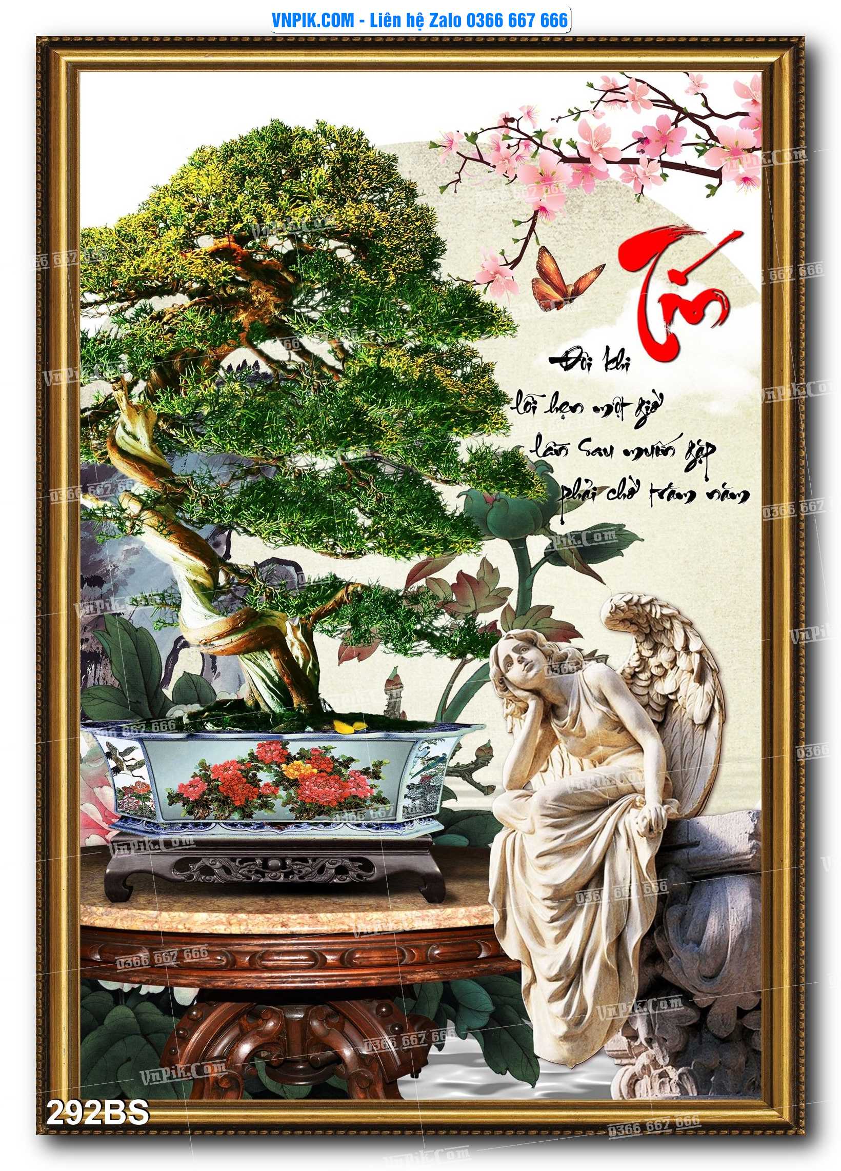 File PSD Tranh Bon Sai Cây Cảnh Trang Trí Siêu Đẹp Mã File 292BS