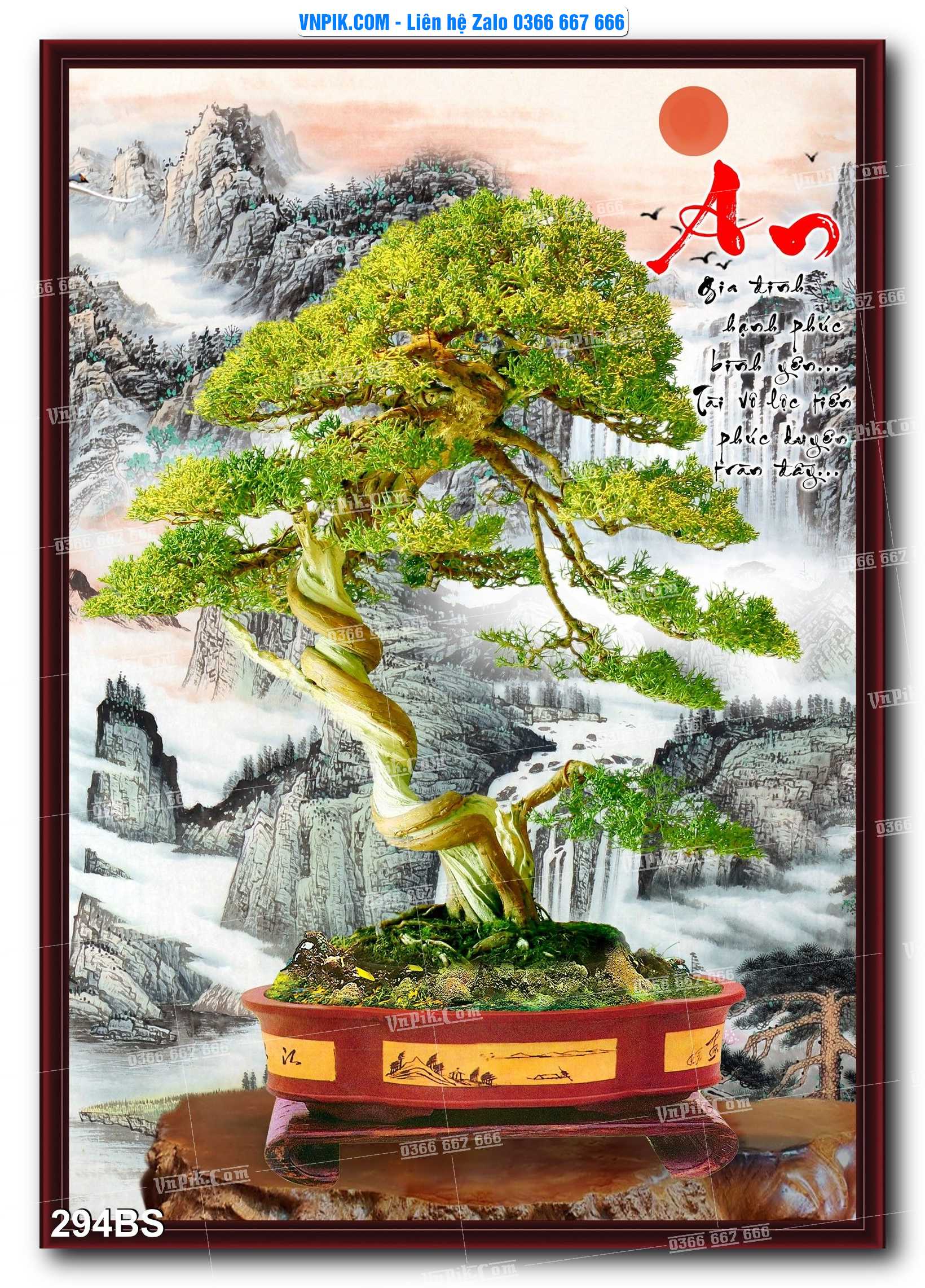 File PSD Tranh Bon Sai Cây Cảnh Trang Trí Siêu Đẹp Mã File 294BS