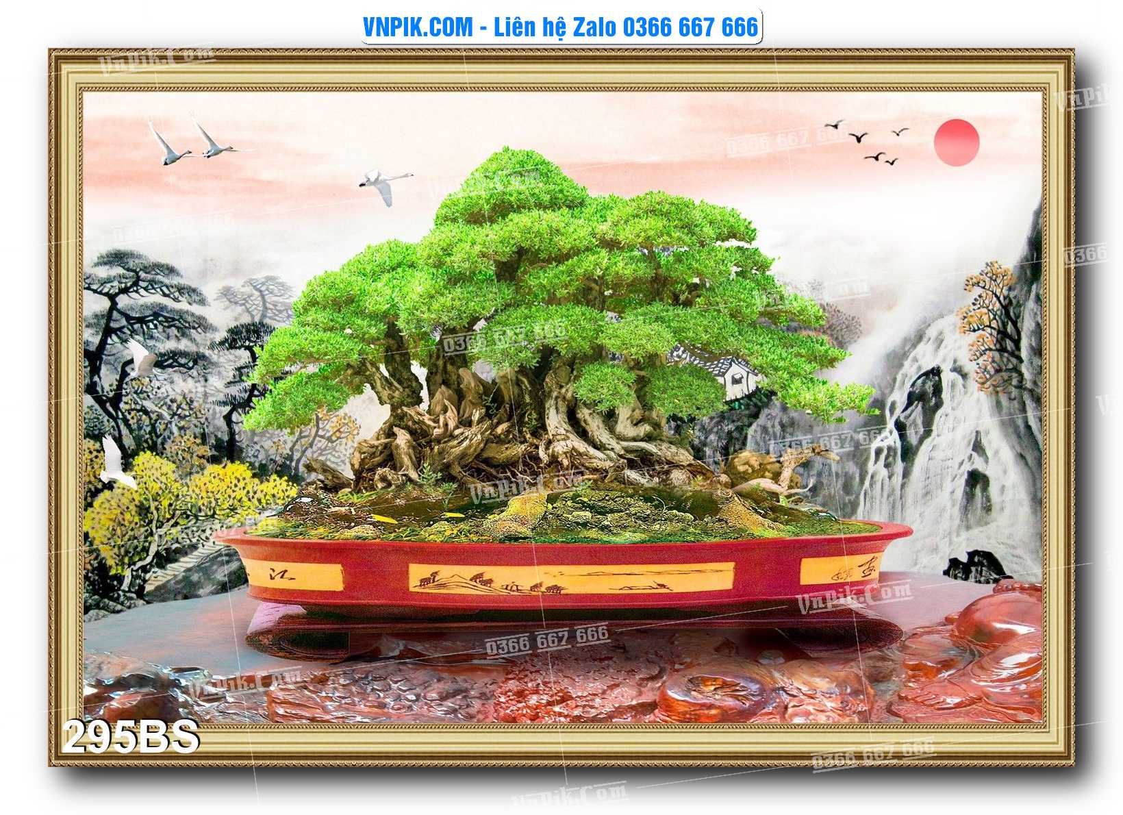 File PSD Tranh Bon Sai Cây Cảnh Trang Trí Siêu Đẹp Mã File 295BS