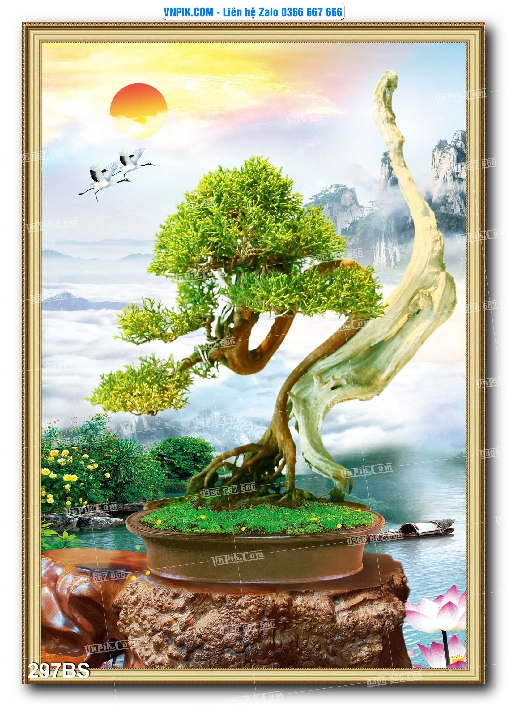 File PSD Tranh Bon Sai Cây Cảnh Trang Trí Siêu Đẹp Mã File 297BS
