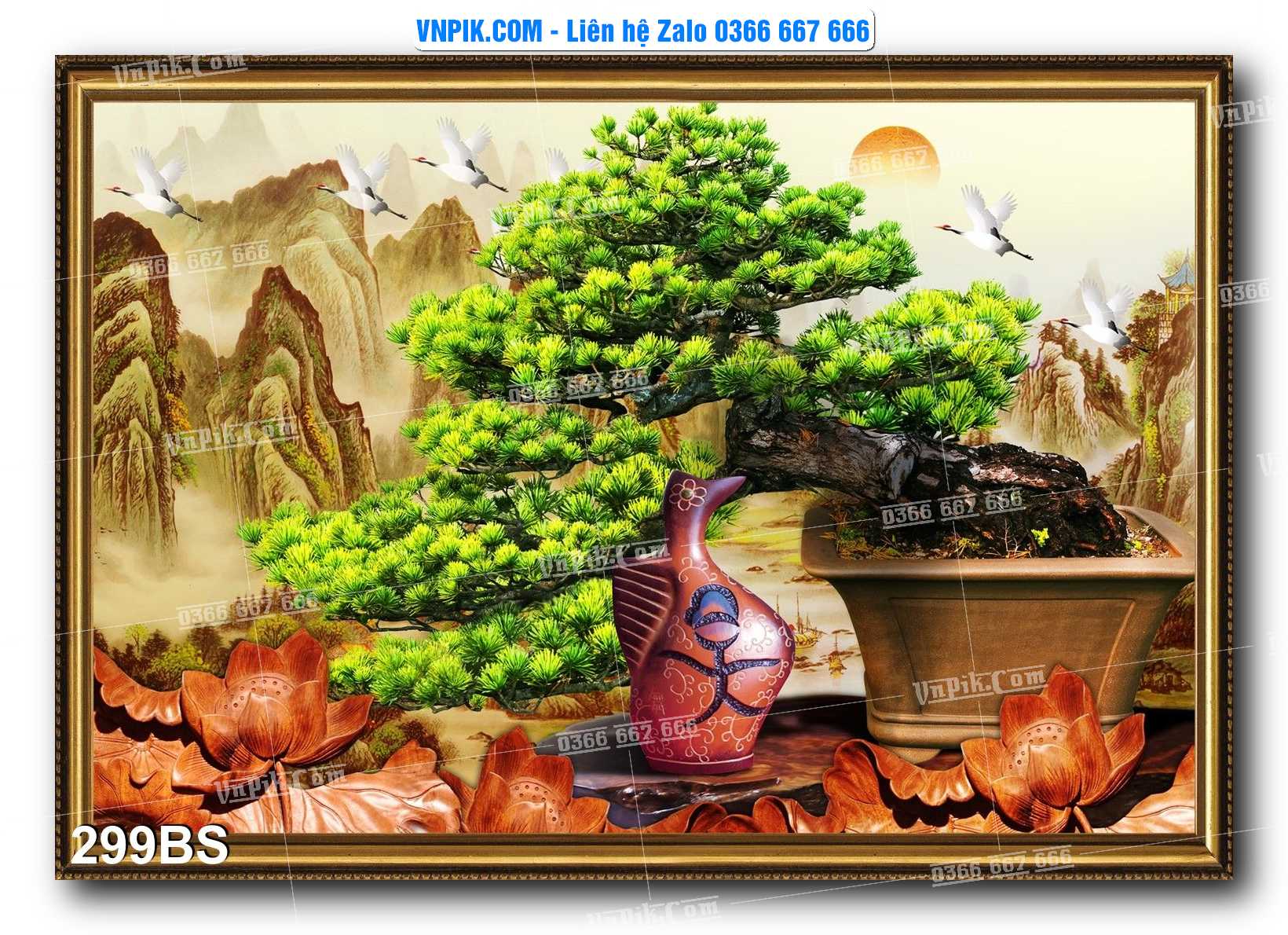 File PSD Tranh Bon Sai Cây Cảnh Trang Trí Siêu Đẹp Mã File 299BS