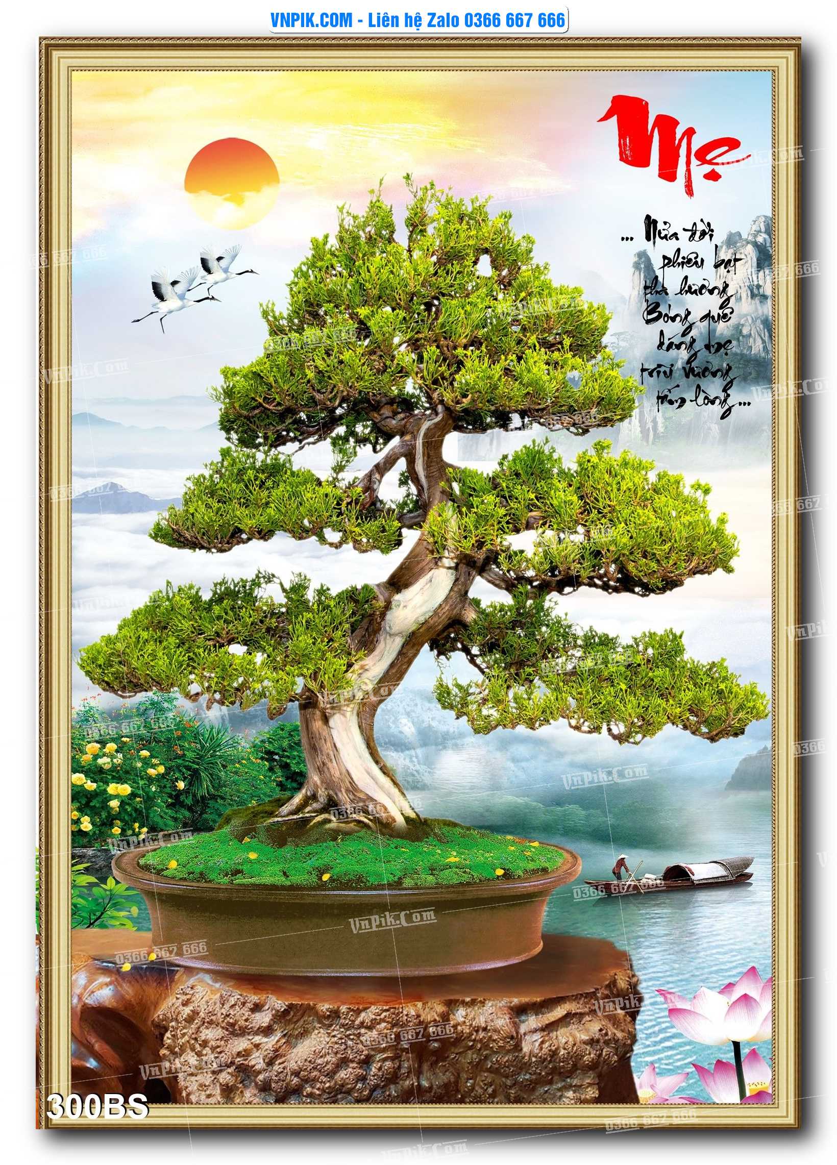 File PSD Tranh Bon Sai Cây Cảnh Trang Trí Siêu Đẹp Mã File 300BS