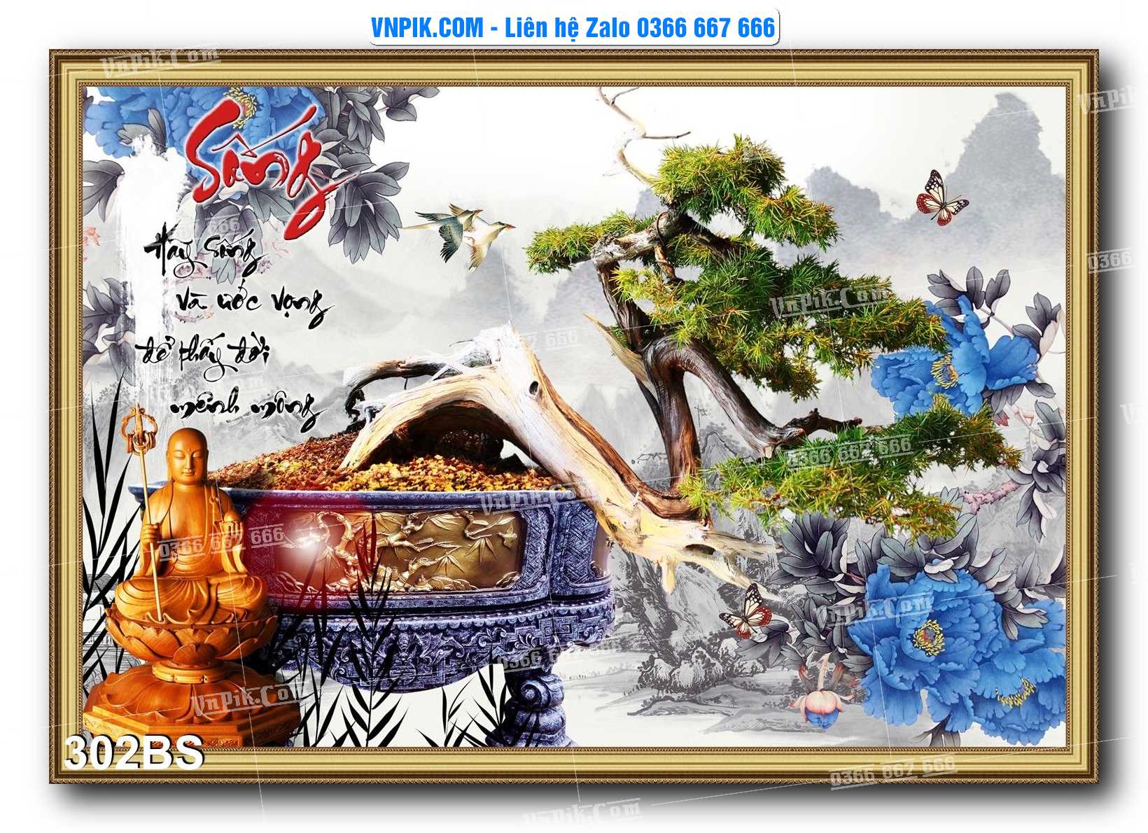 File PSD Tranh Bon Sai Cây Cảnh Trang Trí Siêu Đẹp Mã File 302BS