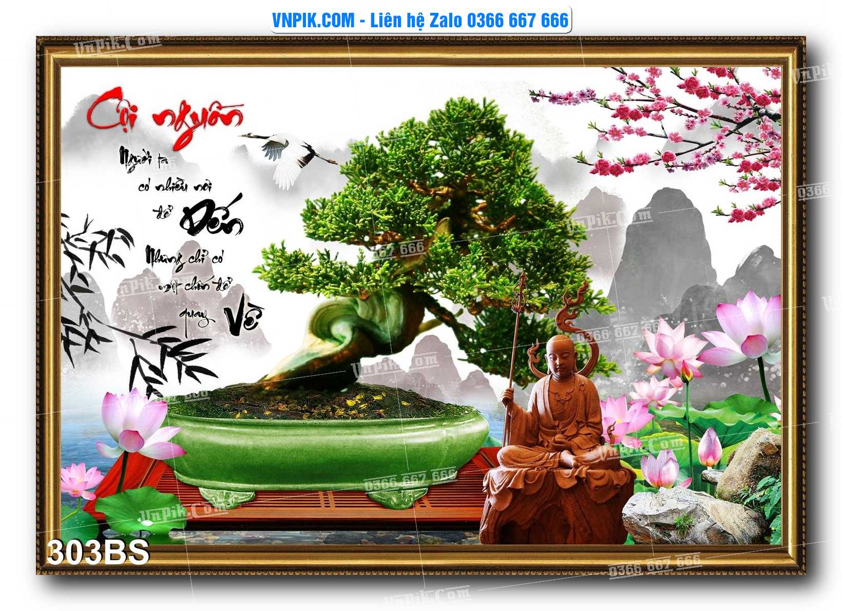 File PSD Tranh Bon Sai Cây Cảnh Trang Trí Siêu Đẹp Mã File 303BS