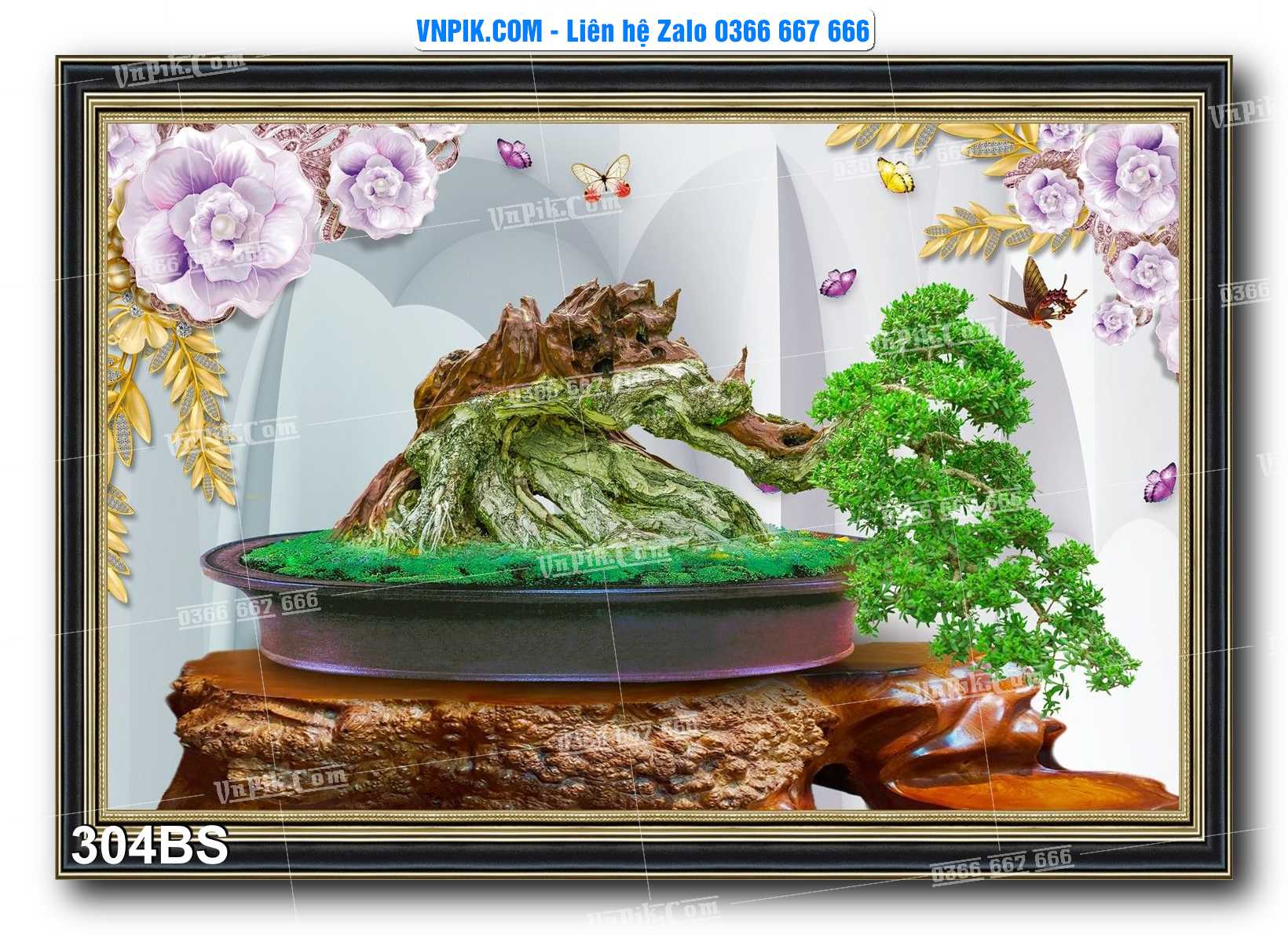 File PSD Tranh Bon Sai Cây Cảnh Trang Trí Siêu Đẹp Mã File 304BS