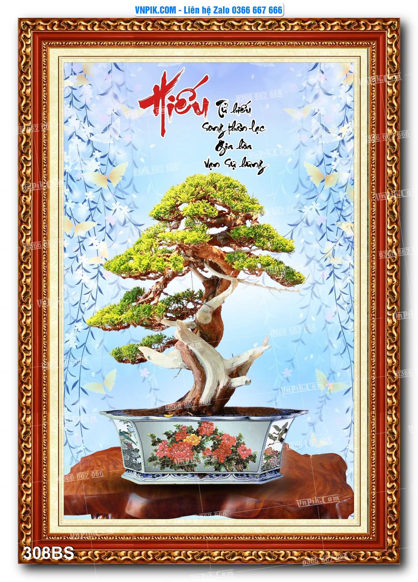 File PSD Tranh Bon Sai Cây Cảnh Trang Trí Siêu Đẹp Mã File 308BS