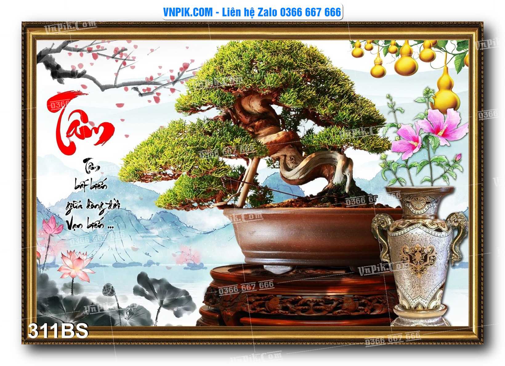 File PSD Tranh Bon Sai Cây Cảnh Trang Trí Siêu Đẹp Mã File 311BS