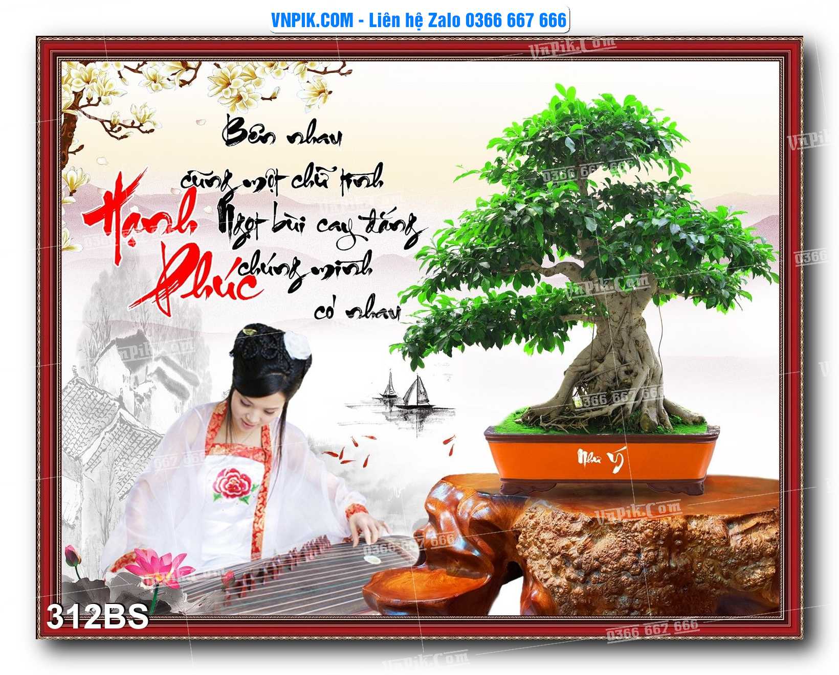 File PSD Tranh Bon Sai Cây Cảnh Trang Trí Siêu Đẹp Mã File 312BS