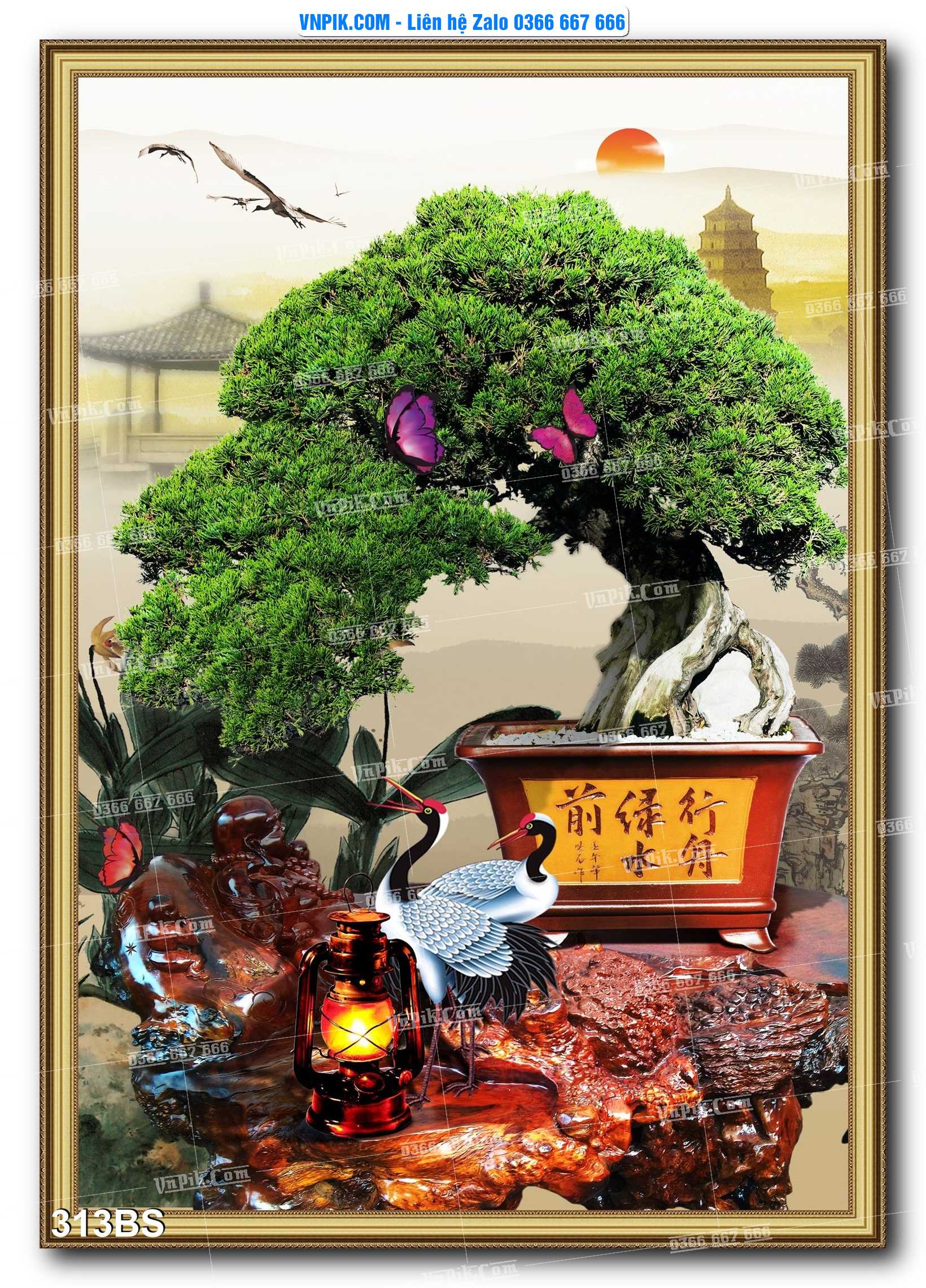 File PSD Tranh Bon Sai Cây Cảnh Trang Trí Siêu Đẹp Mã File 313BS