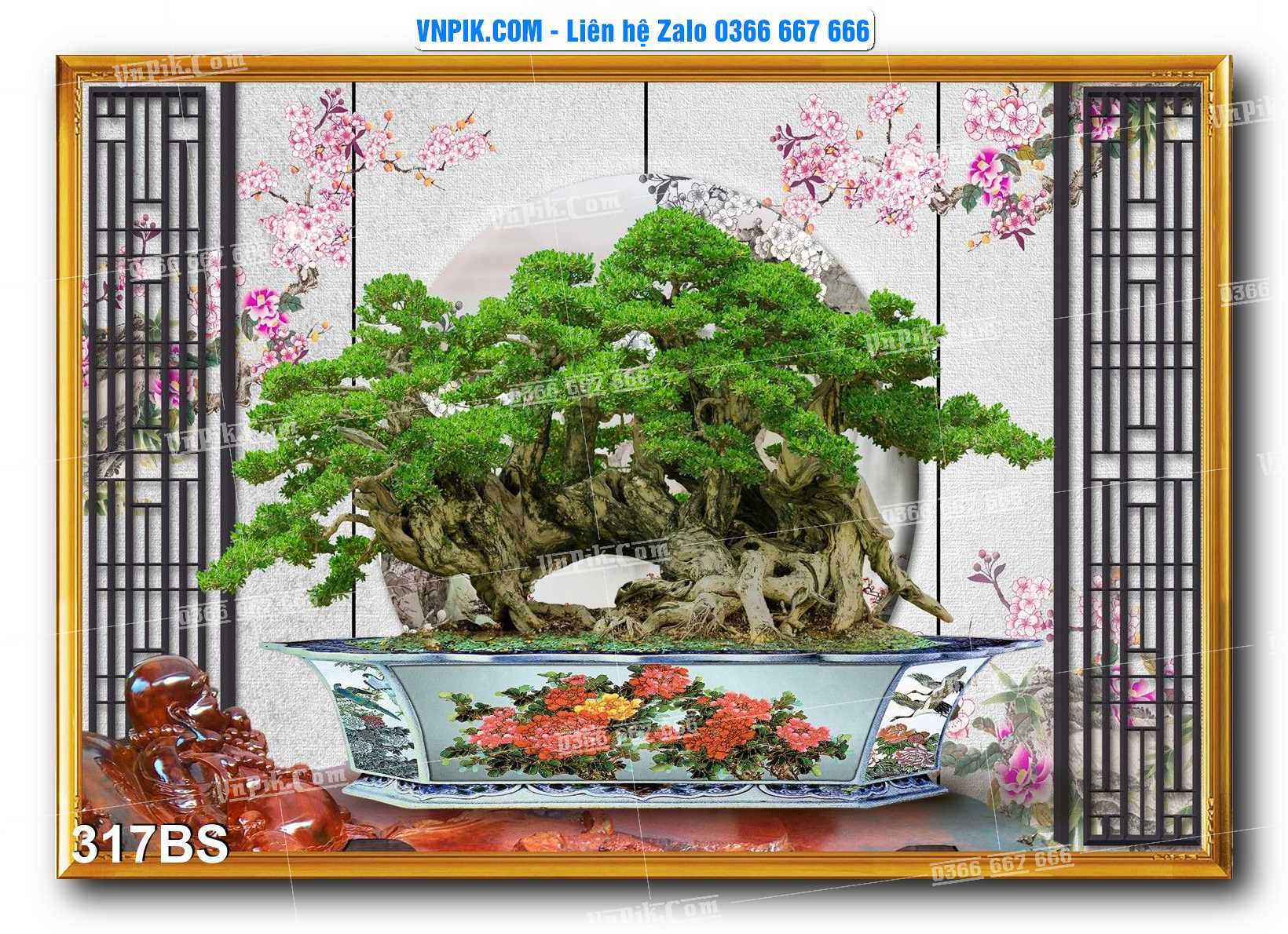 File PSD Tranh Bon Sai Cây Cảnh Trang Trí Siêu Đẹp Mã File 317BS
