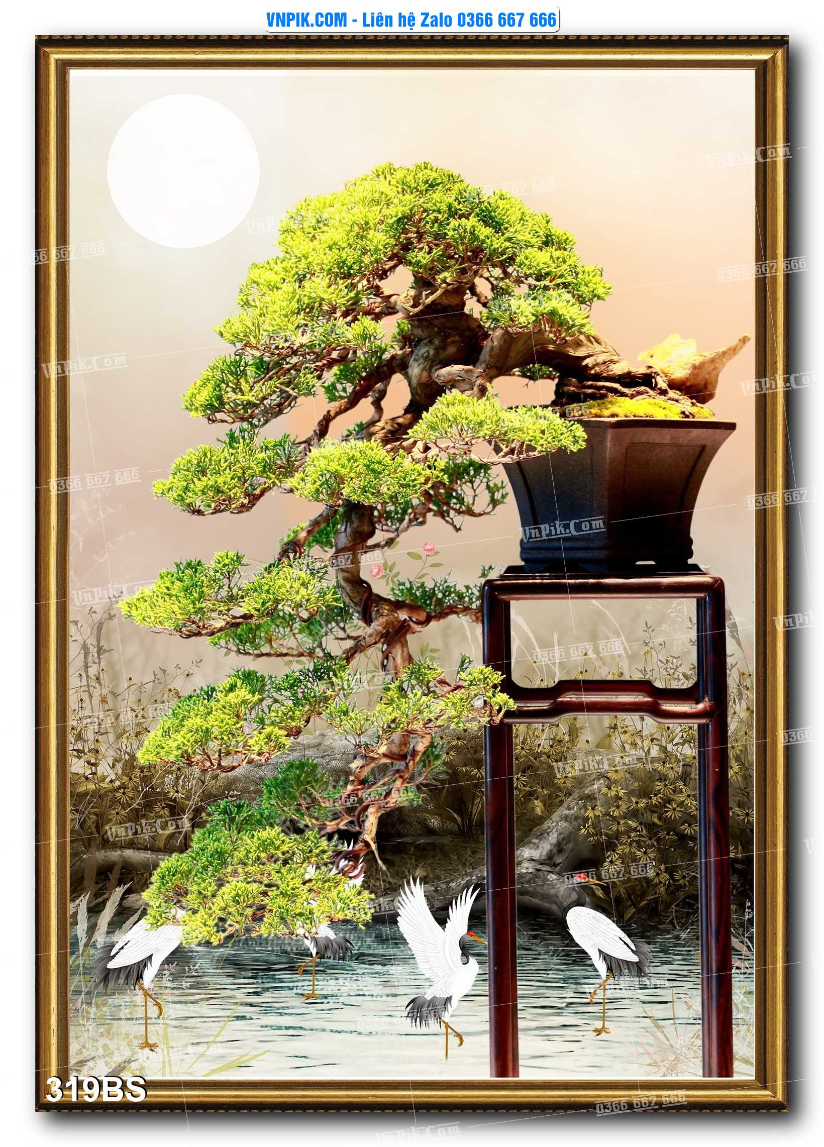 File PSD Tranh Bon Sai Cây Cảnh Trang Trí Siêu Đẹp Mã File 319BS