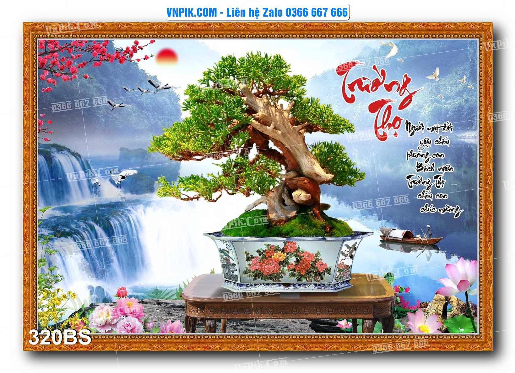 File PSD Tranh Bon Sai Cây Cảnh Trang Trí Siêu Đẹp Mã File 320BS