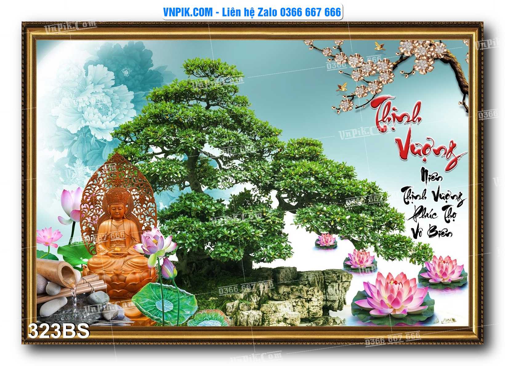 File PSD Tranh Bon Sai Cây Cảnh Trang Trí Siêu Đẹp Mã File 323BS