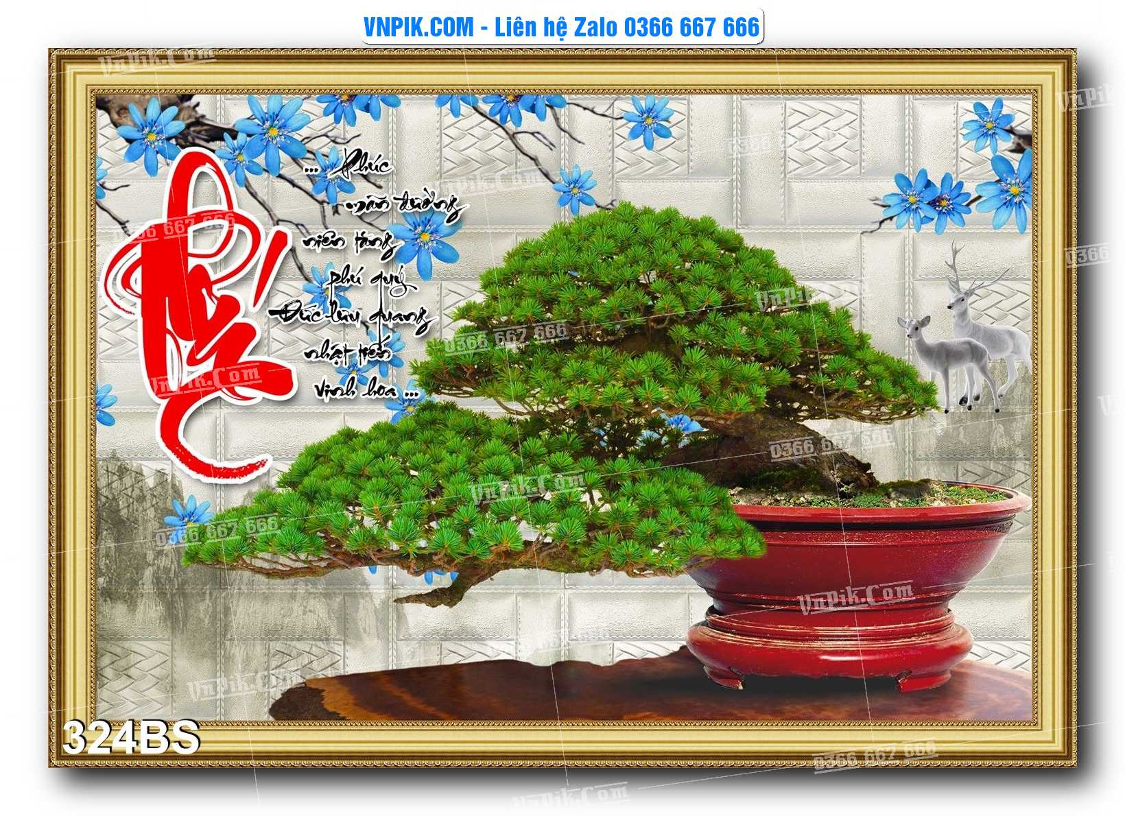 File PSD Tranh Bon Sai Cây Cảnh Trang Trí Siêu Đẹp Mã File 324BS