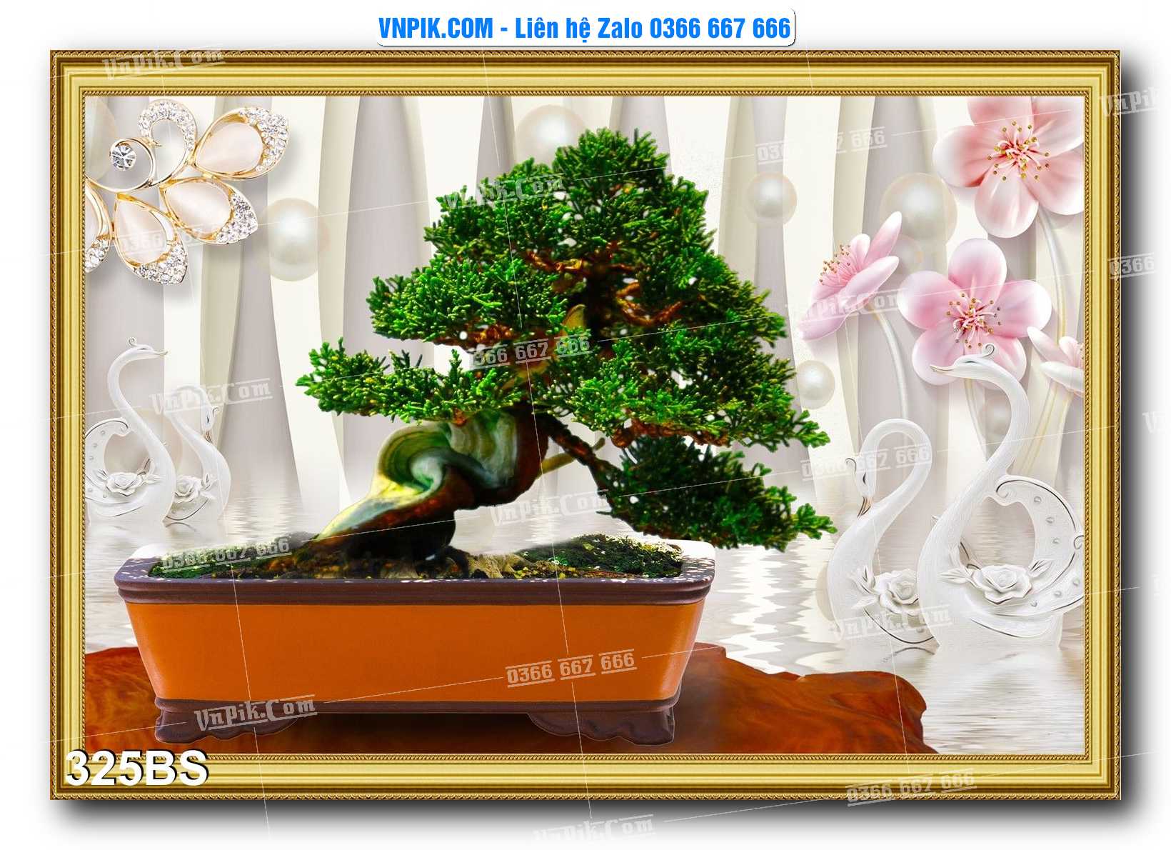 File PSD Tranh Bon Sai Cây Cảnh Trang Trí Siêu Đẹp Mã File 325BS