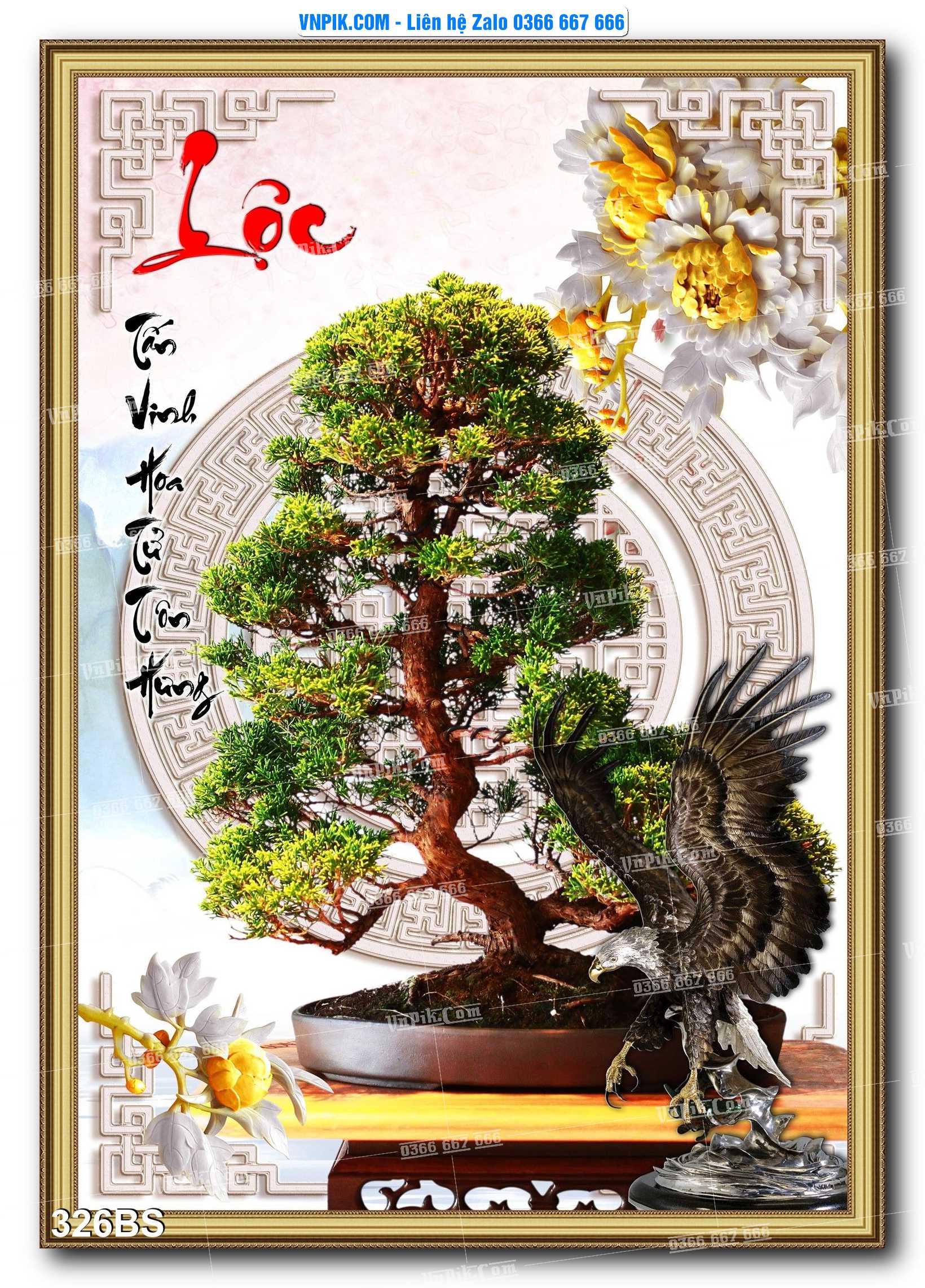 File PSD Tranh Bon Sai Cây Cảnh Trang Trí Siêu Đẹp Mã File 326BS
