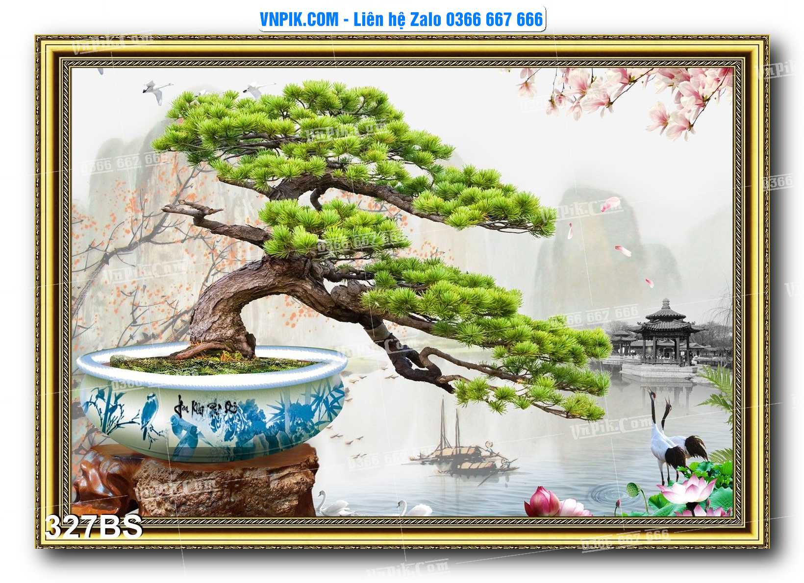 File PSD Tranh Bon Sai Cây Cảnh Trang Trí Siêu Đẹp Mã File 327BS