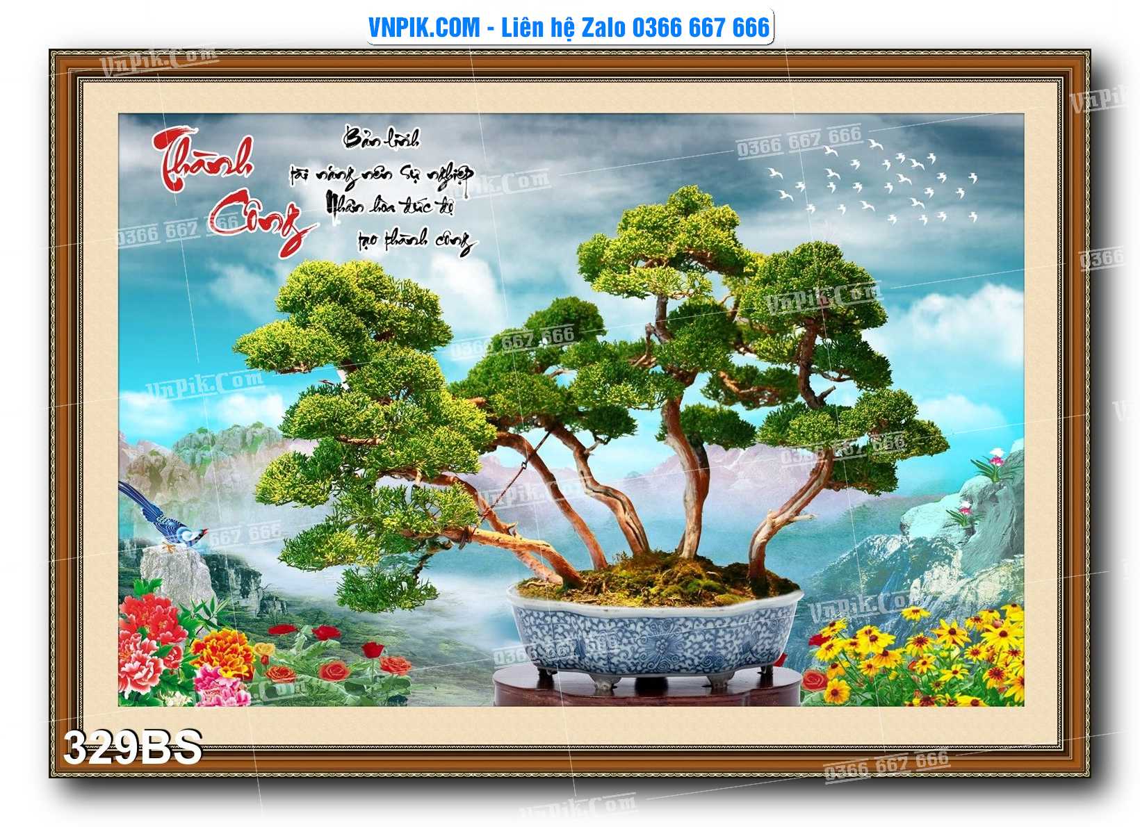File PSD Tranh Bon Sai Cây Cảnh Trang Trí Siêu Đẹp Mã File 329BS