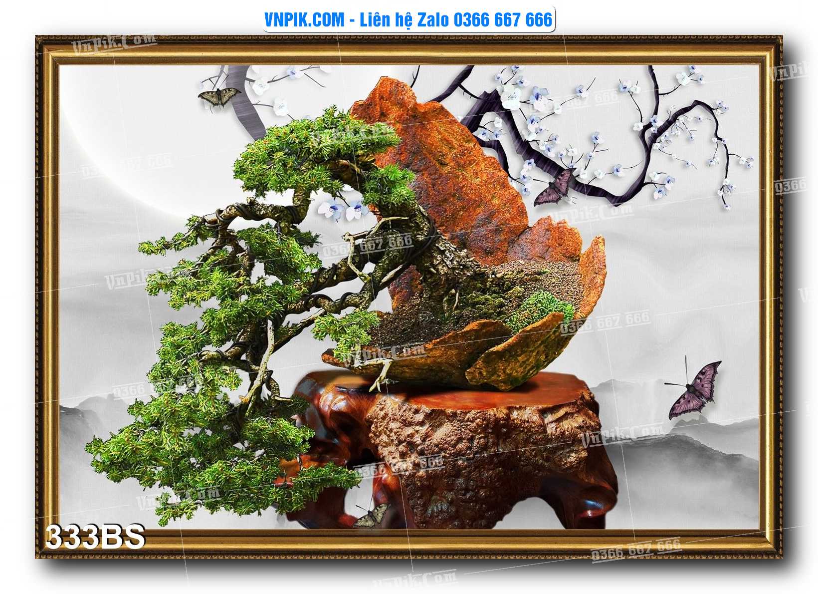 File PSD Tranh Bon Sai Cây Cảnh Trang Trí Siêu Đẹp Mã File 333BS