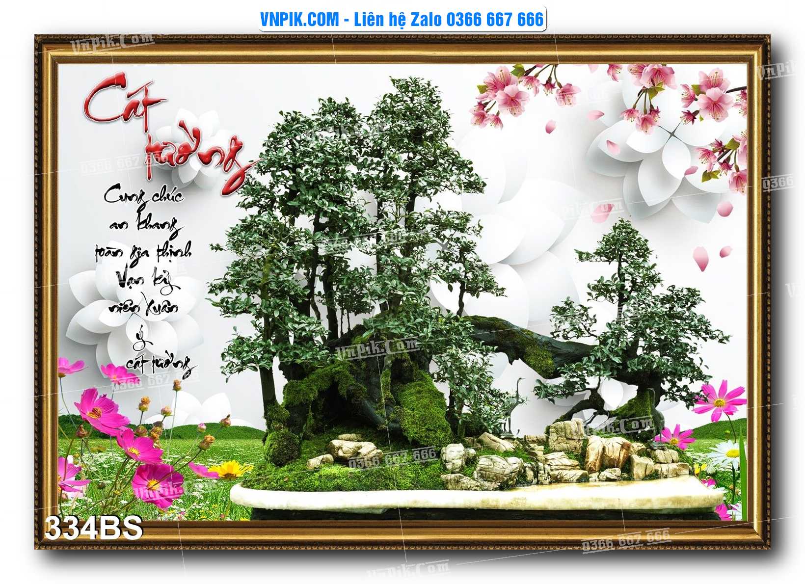 File PSD Tranh Bon Sai Cây Cảnh Trang Trí Siêu Đẹp Mã File 334BS