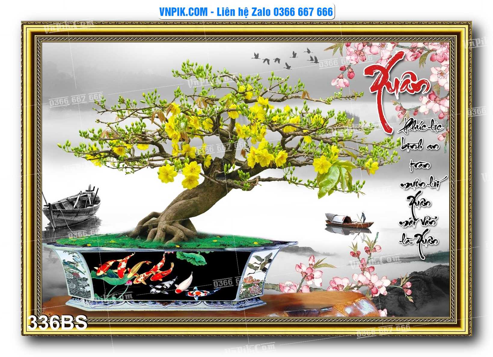 File PSD Tranh Bon Sai Cây Cảnh Trang Trí Siêu Đẹp Mã File 336BS
