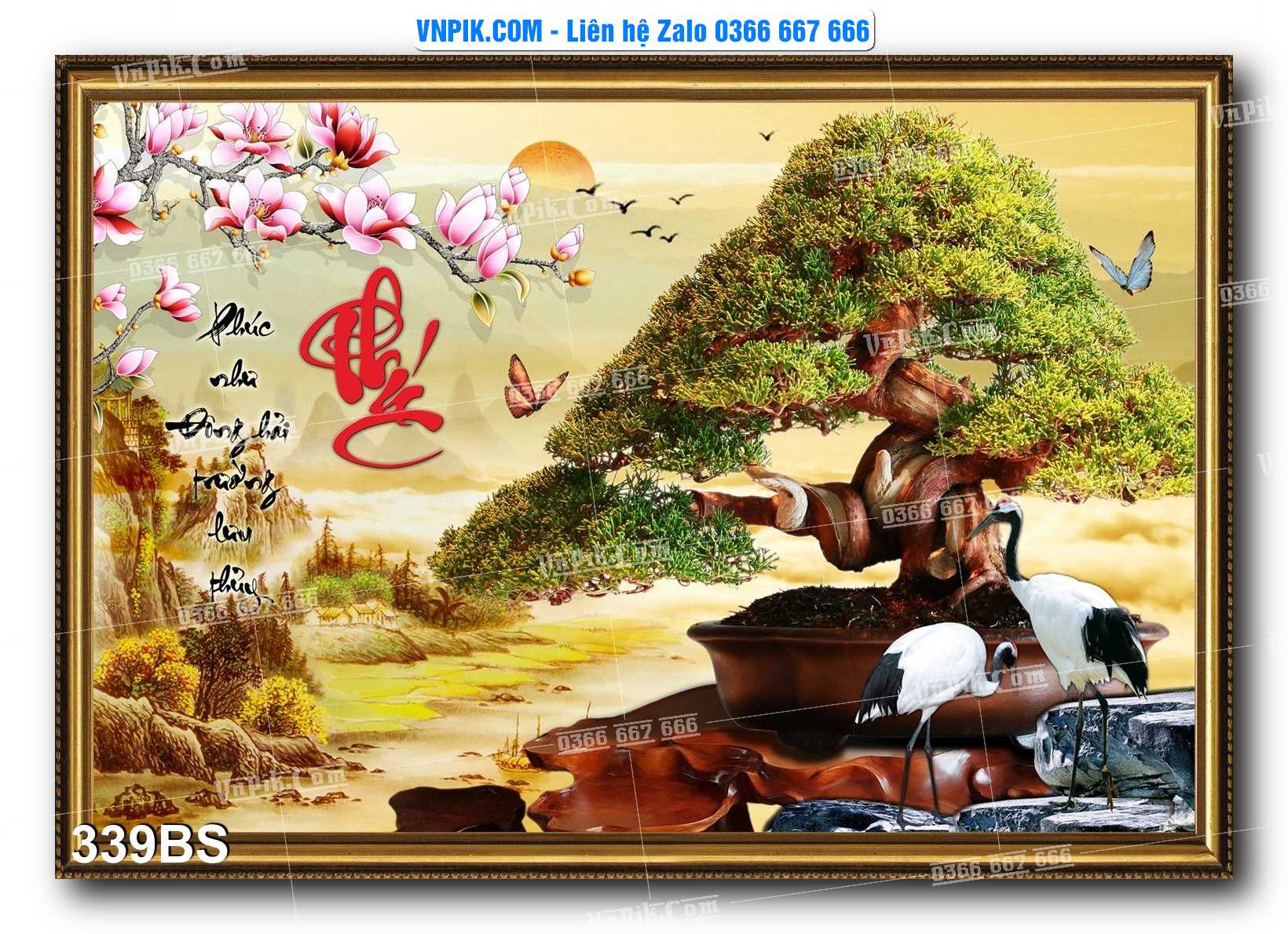 File PSD Tranh Bon Sai Cây Cảnh Trang Trí Siêu Đẹp Mã File 339BS