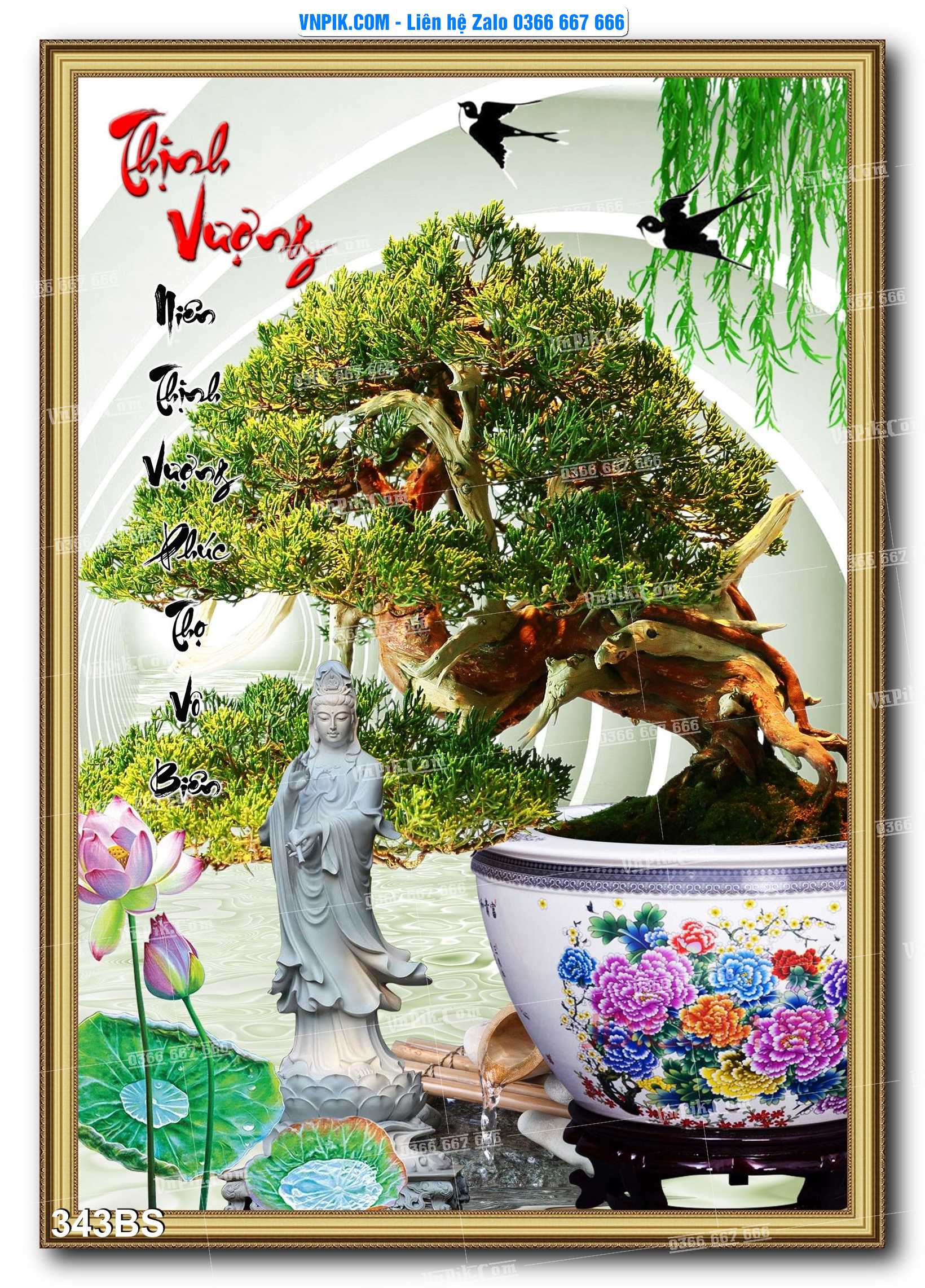 File PSD Tranh Bon Sai Cây Cảnh Trang Trí Siêu Đẹp Mã File 343BS