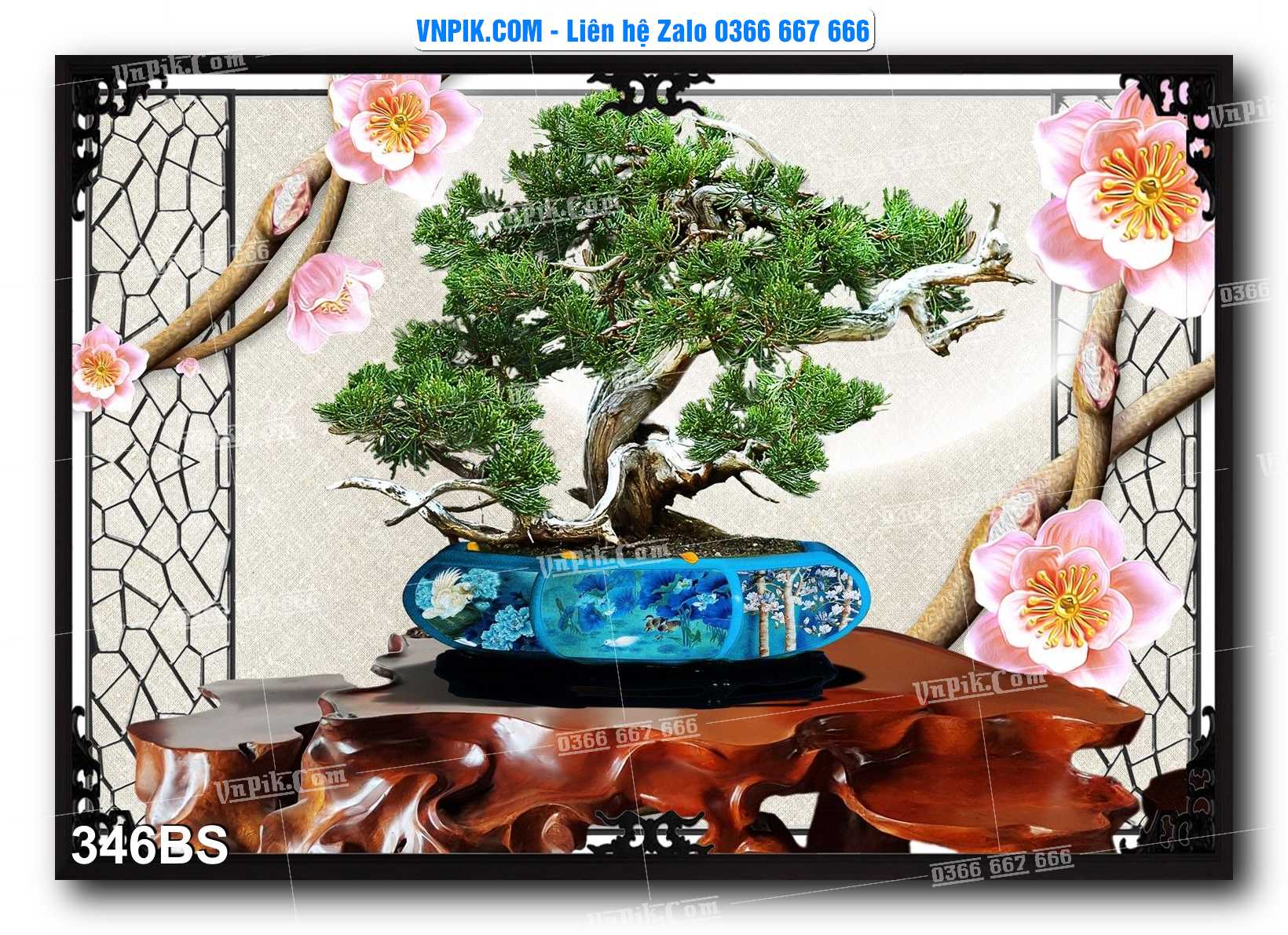 File PSD Tranh Bon Sai Cây Cảnh Trang Trí Siêu Đẹp Mã File 346BS