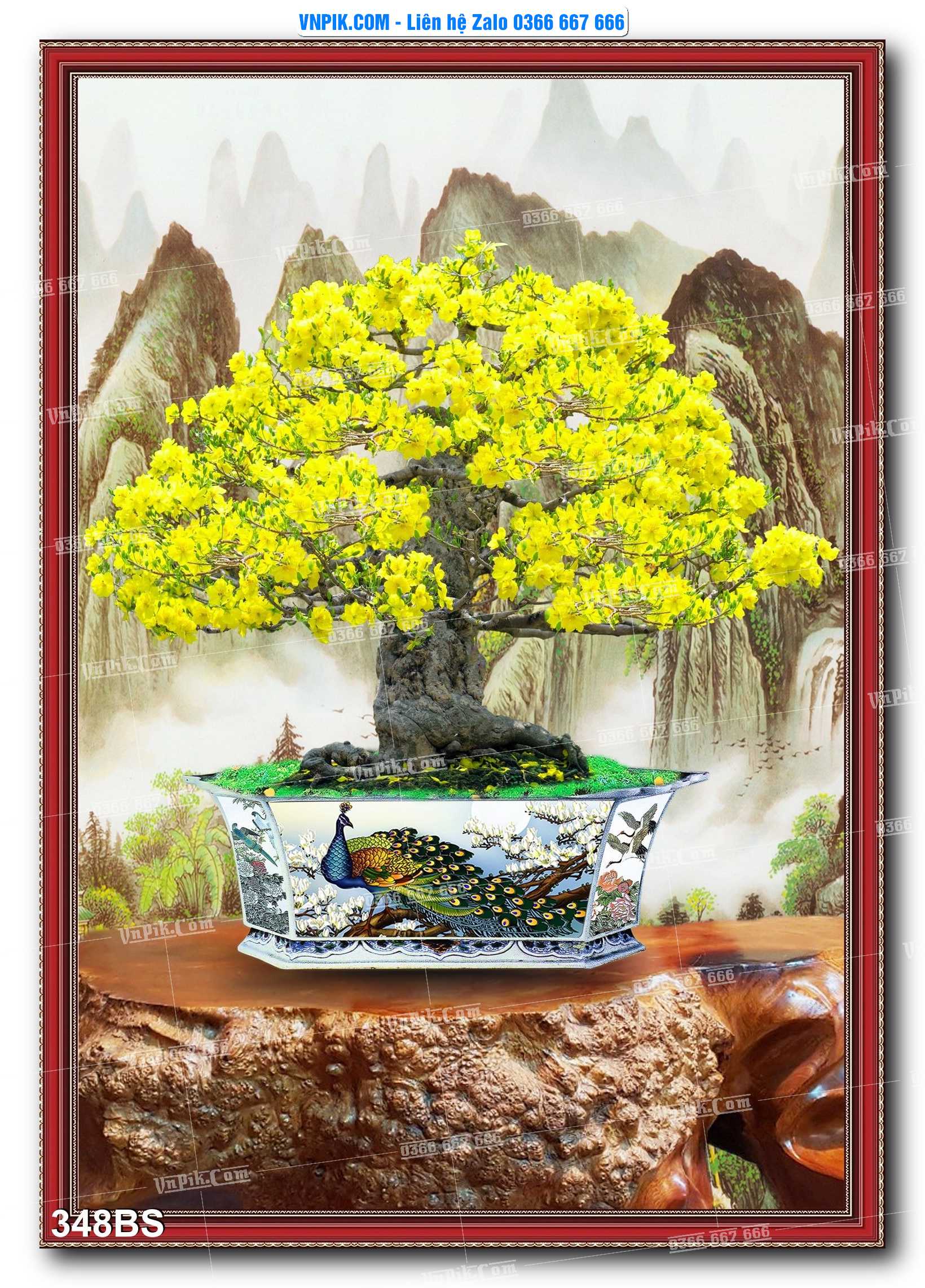 File PSD Tranh Bon Sai Cây Cảnh Trang Trí Siêu Đẹp Mã File 348BS