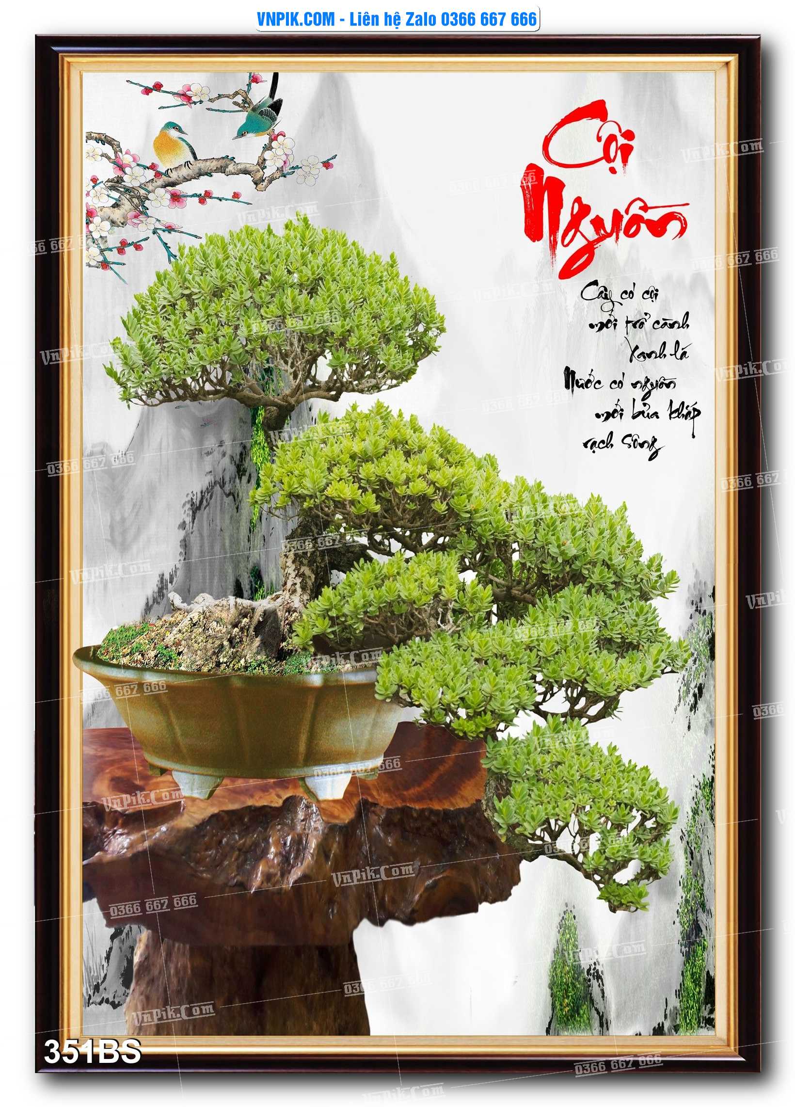 File PSD Tranh Bon Sai Cây Cảnh Trang Trí Siêu Đẹp Mã File 351BS