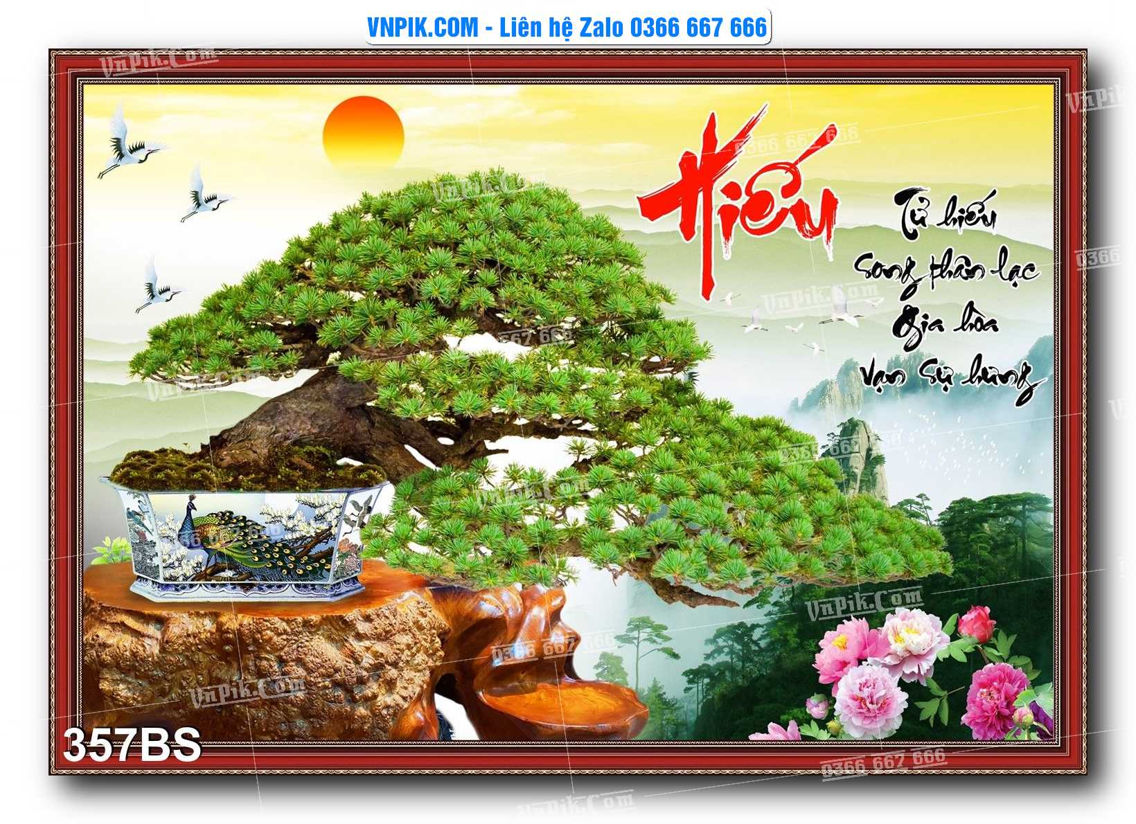 File PSD Tranh Bon Sai Cây Cảnh Trang Trí Siêu Đẹp Mã File 357BS