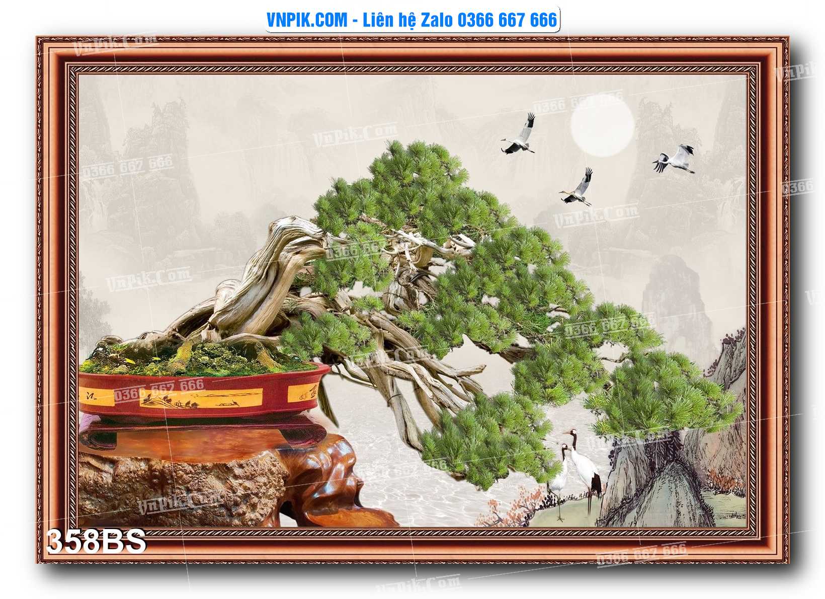 File PSD Tranh Bon Sai Cây Cảnh Trang Trí Siêu Đẹp Mã File 358BS