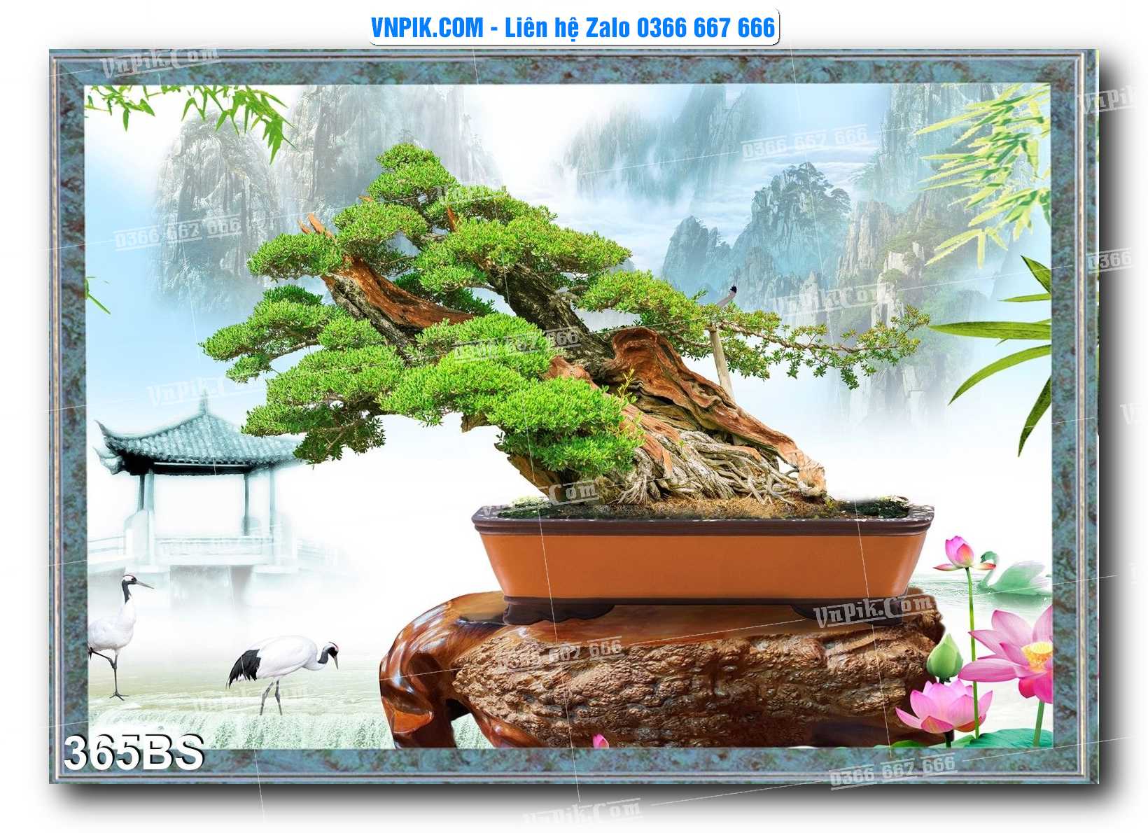 File PSD Tranh Bon Sai Cây Cảnh Trang Trí Siêu Đẹp Mã File 365BS