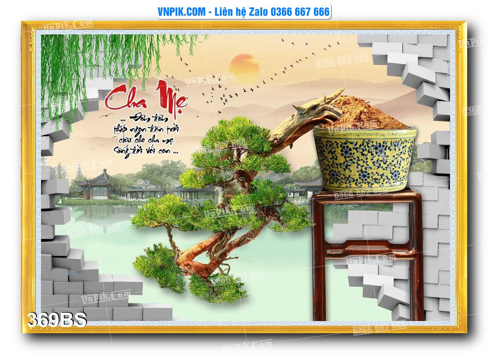 File PSD Tranh Bon Sai Cây Cảnh Trang Trí Siêu Đẹp Mã File 369BS